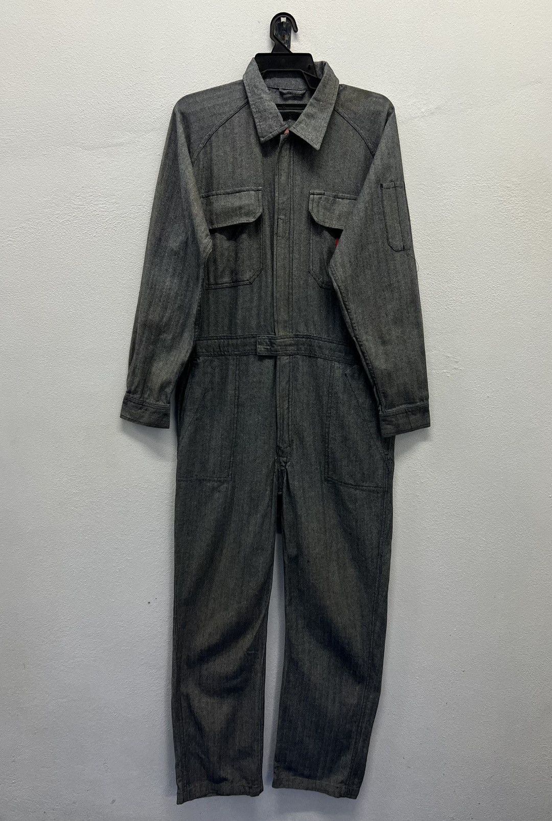 Vintage Vintage TEAGLES Herringbone Denim Coveralls Japanes Workwear Size US 39 - 1 Thumbnail