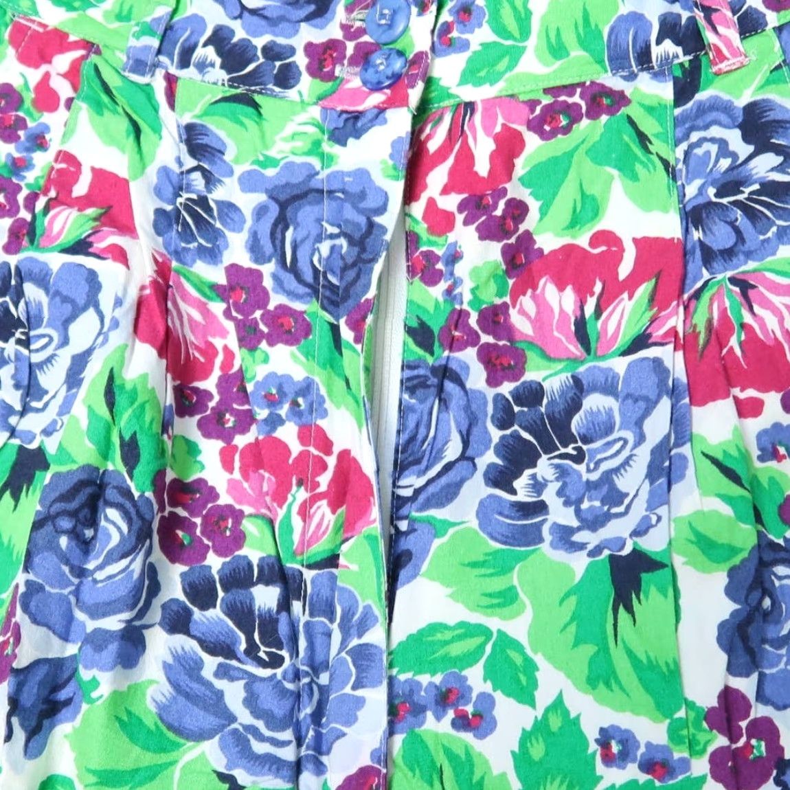 Vintage VINTAGE 90s Preview blue and green floral print high rise shorts 10 Size 32" / US 10 / IT 46 - 2 Thumbnail