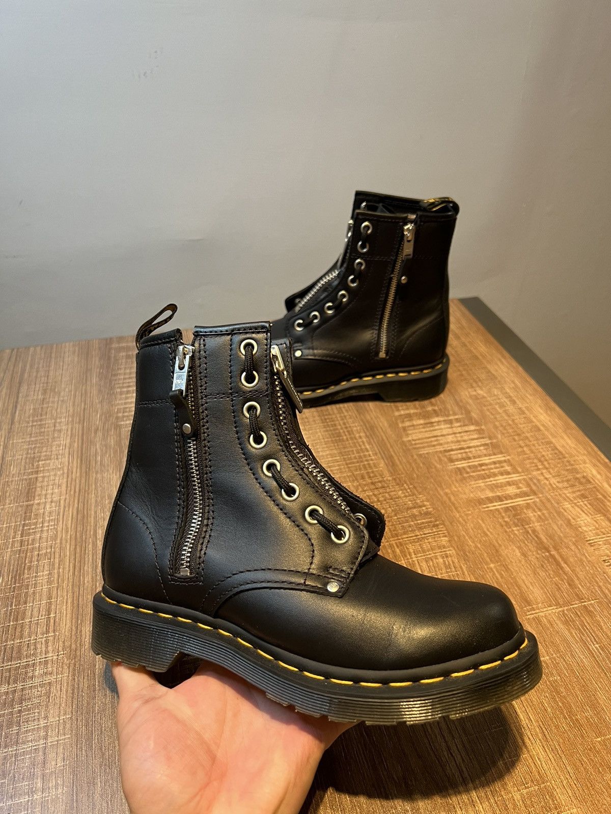 Dr. Martens Dr. Martens Doc 1460 Twin Zip Combat Boots Womens Size 6 Size US 6 / IT 36 - 1 Thumbnail