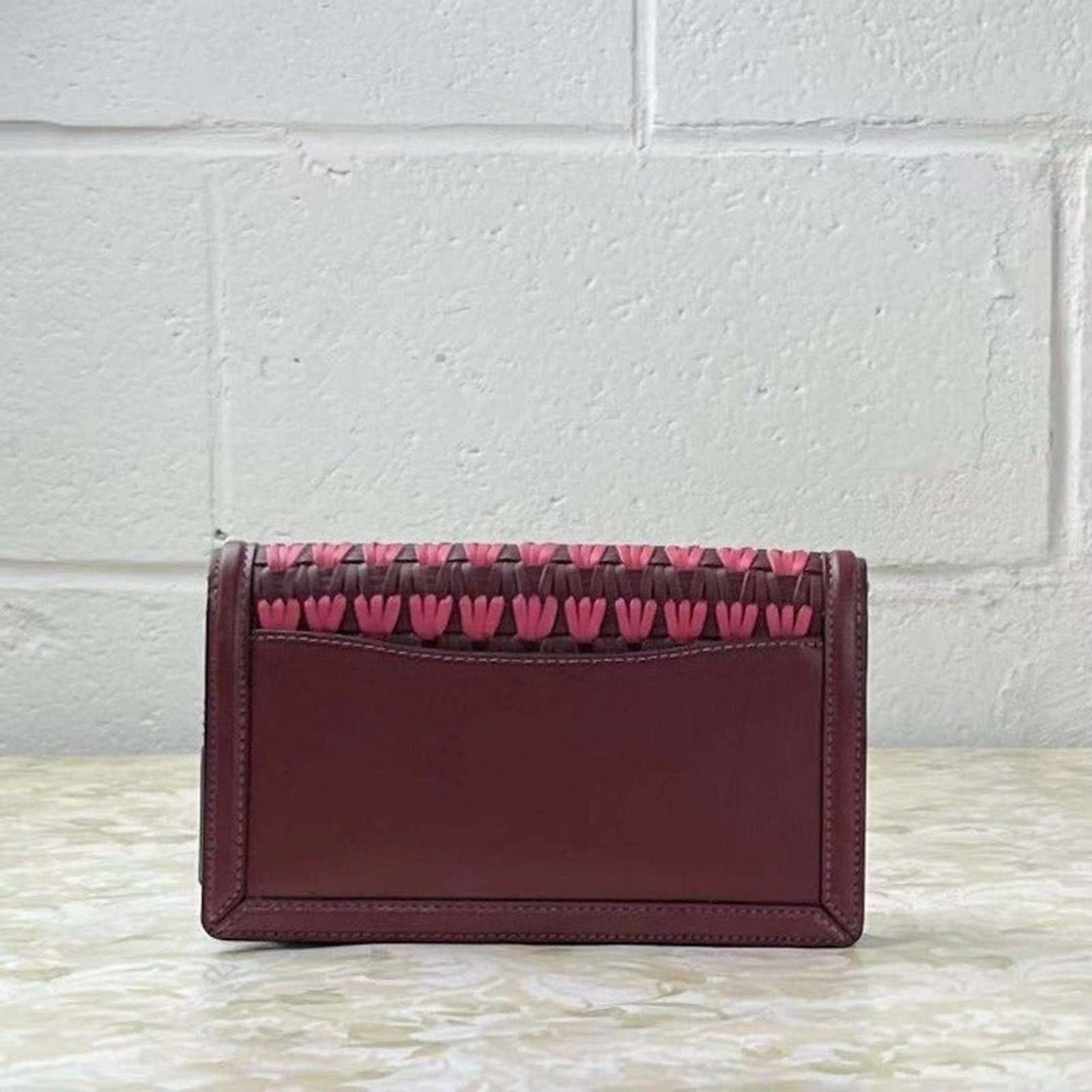 Coach Coach 3652 Hutton Clutch With Weaving Confetti Pink Multi Size ONE SIZE - 3 Thumbnail