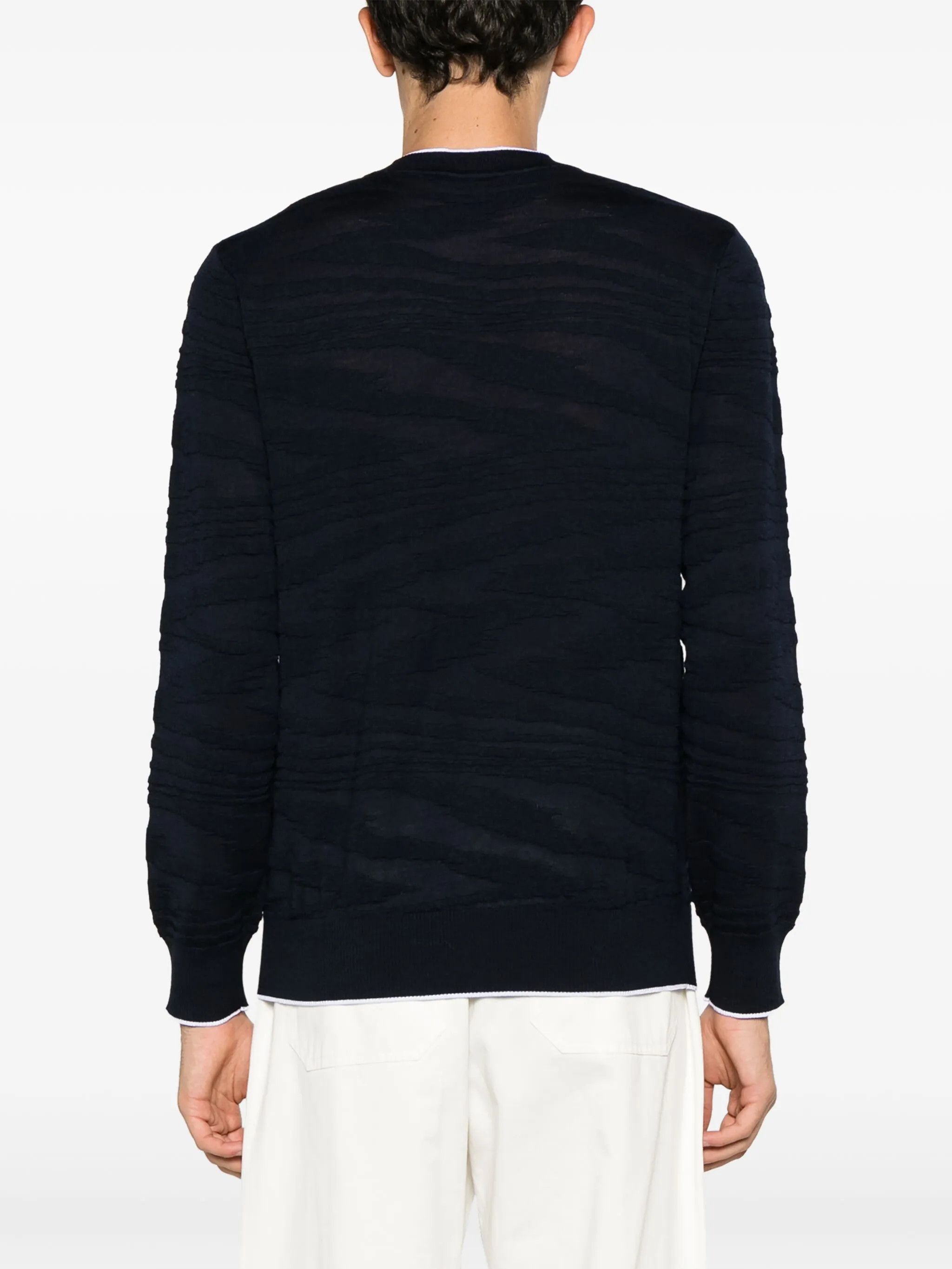 Missoni o1y0225 Crewneck Sweater in Midnight Blue Size US L / EU 52-54 / 3 - 3 Thumbnail