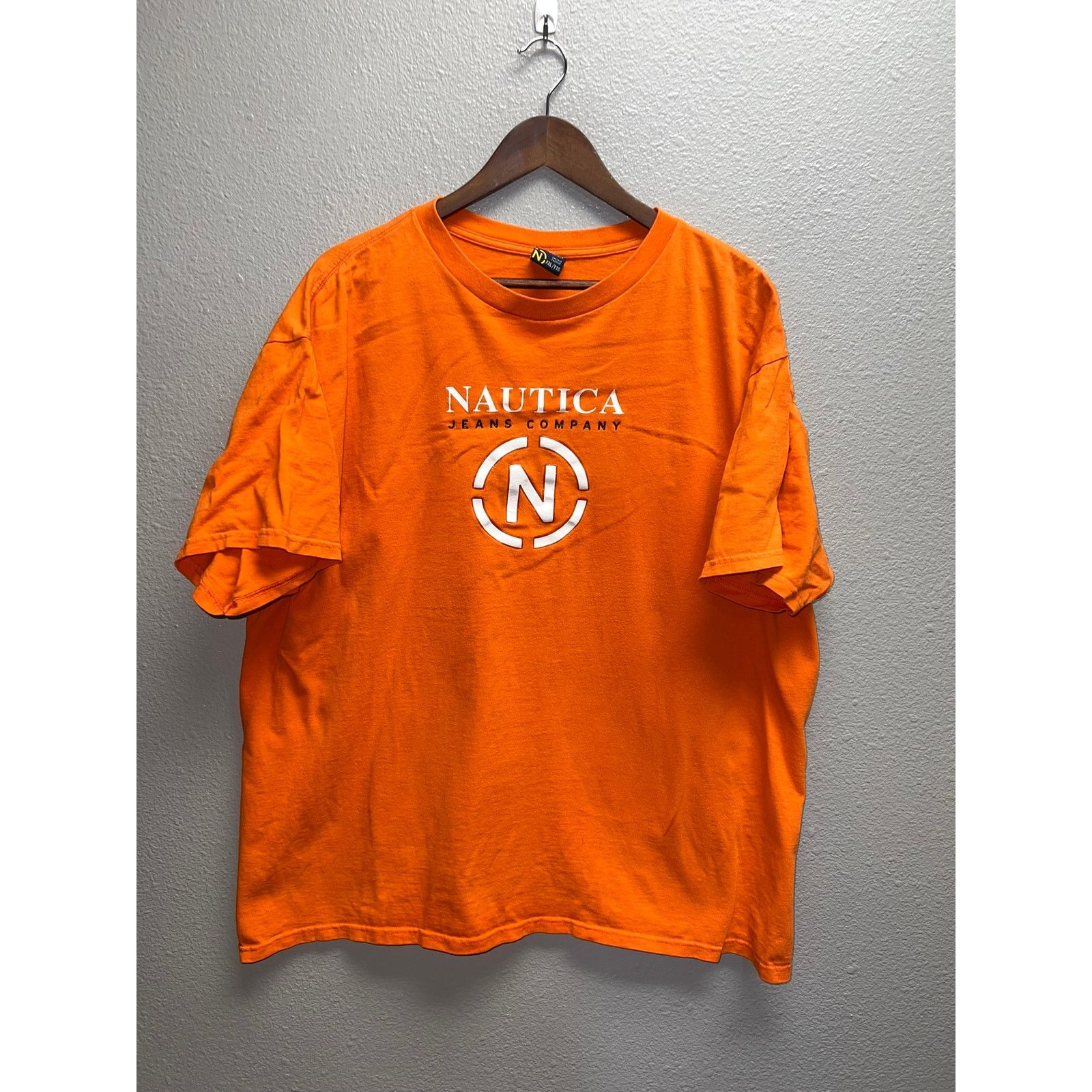 Nautica Vintage Nautica Jeans Company Shirt Orange Logo VTG 2XL Size US XXL / EU 58 / 5 - 1 Thumbnail