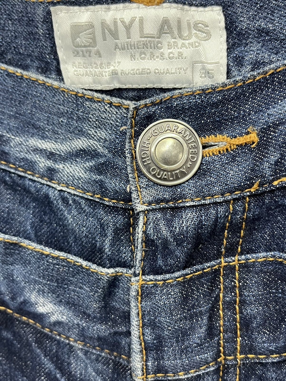 Fragment Design NYLAUS Punk Double Waist Brilliant Blue Silver Splash Denim Size US 31 - 16 Thumbnail