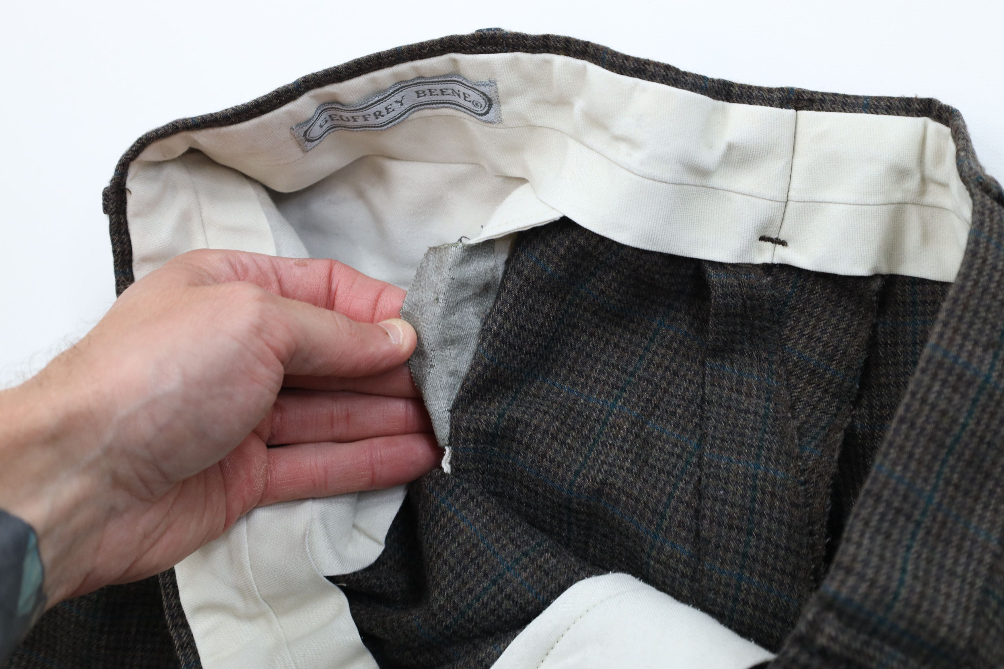 Vintage Vintage 90s Streetwear Wool Houndstooth Plaid Chino Pants Size US 36 / EU 52 - 8 Thumbnail