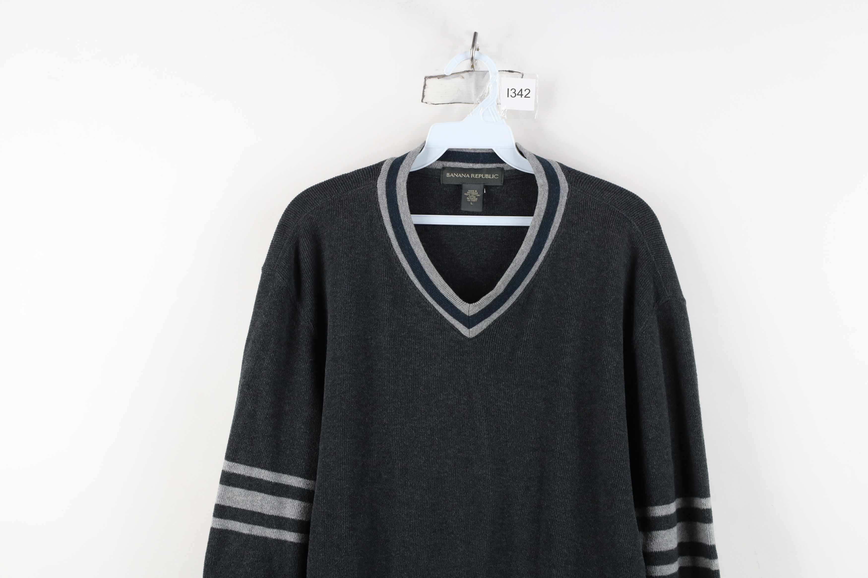 Banana Republic Vintage Y2K 2001 Banana Republic Block Ribbed Knit Sweater Size US L / EU 52-54 / 3 - 2 Thumbnail