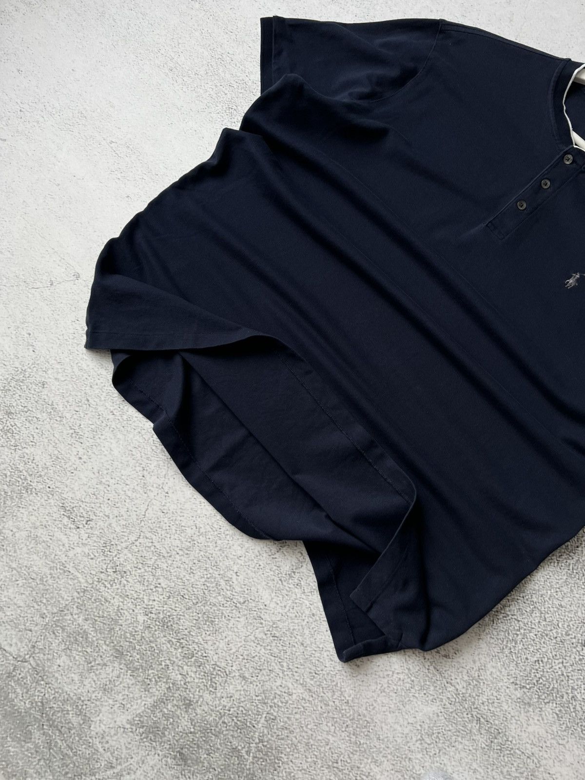 Polo Ralph Lauren POLO Ralph Lauren Henley T-Shirt Navy Blue Short Sleeve Tee Size US XL / EU 56 / 4 - 4 Thumbnail