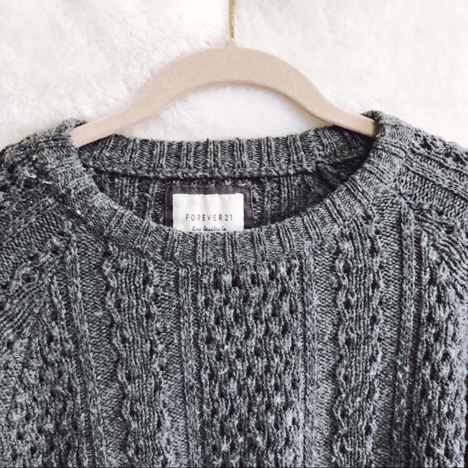 Forever 21 Forever 21 Gray Knit Long Sleeve Sweater Size S / US 4 / IT 40 - 2 Thumbnail