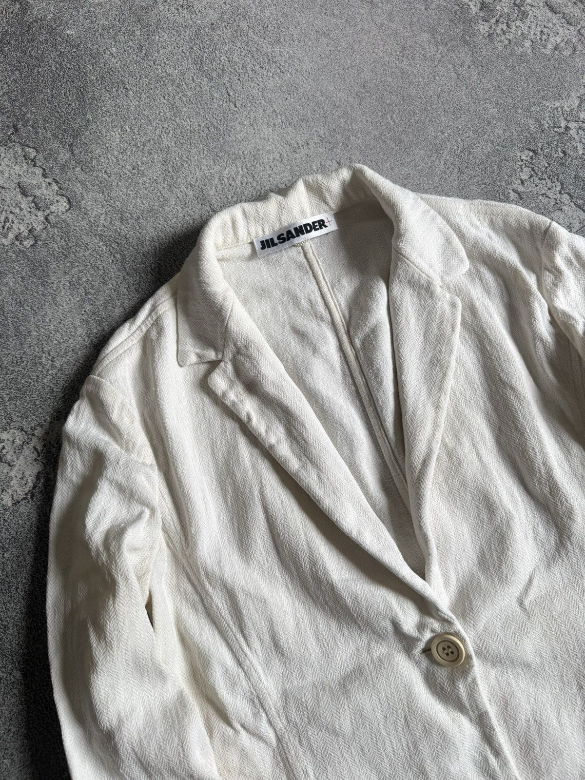 Designer Jil Sander 36 linen button up vintage blazer jacket retro Size S / US 4 / IT 40 - 2 Thumbnail