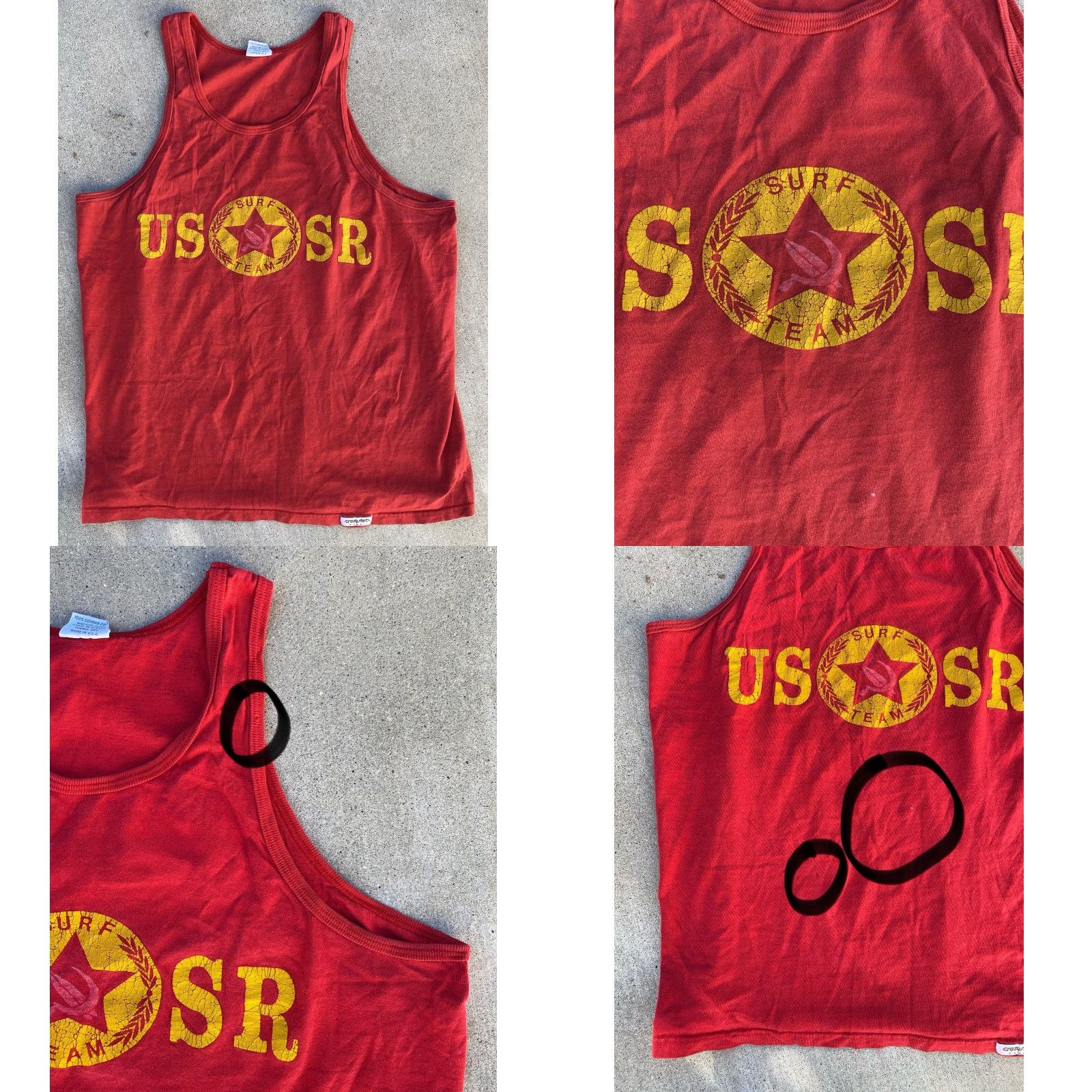 Vintage VINTAGE USSR Surf Team Long Live The Union Of Soviet Surfing Republics Tank Top Size US L / EU 52-54 / 3 - 8 Thumbnail