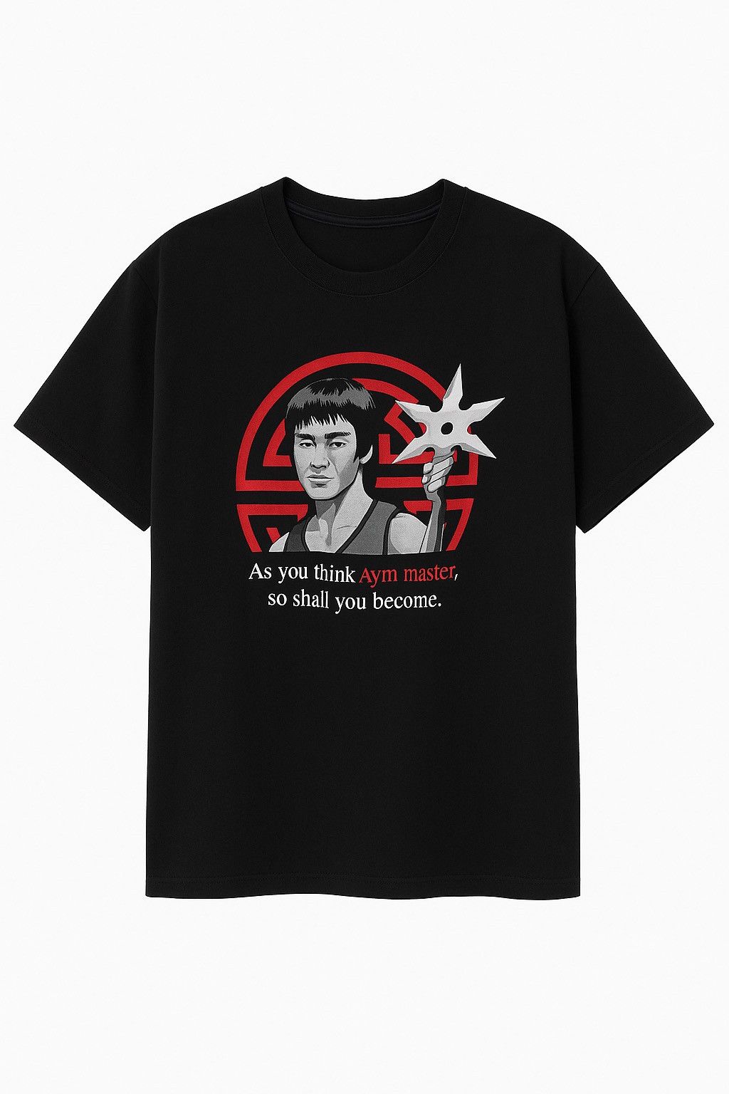 Vintage Hanes Black Bruce Lee Inspired Kung Fu Graphic Tee