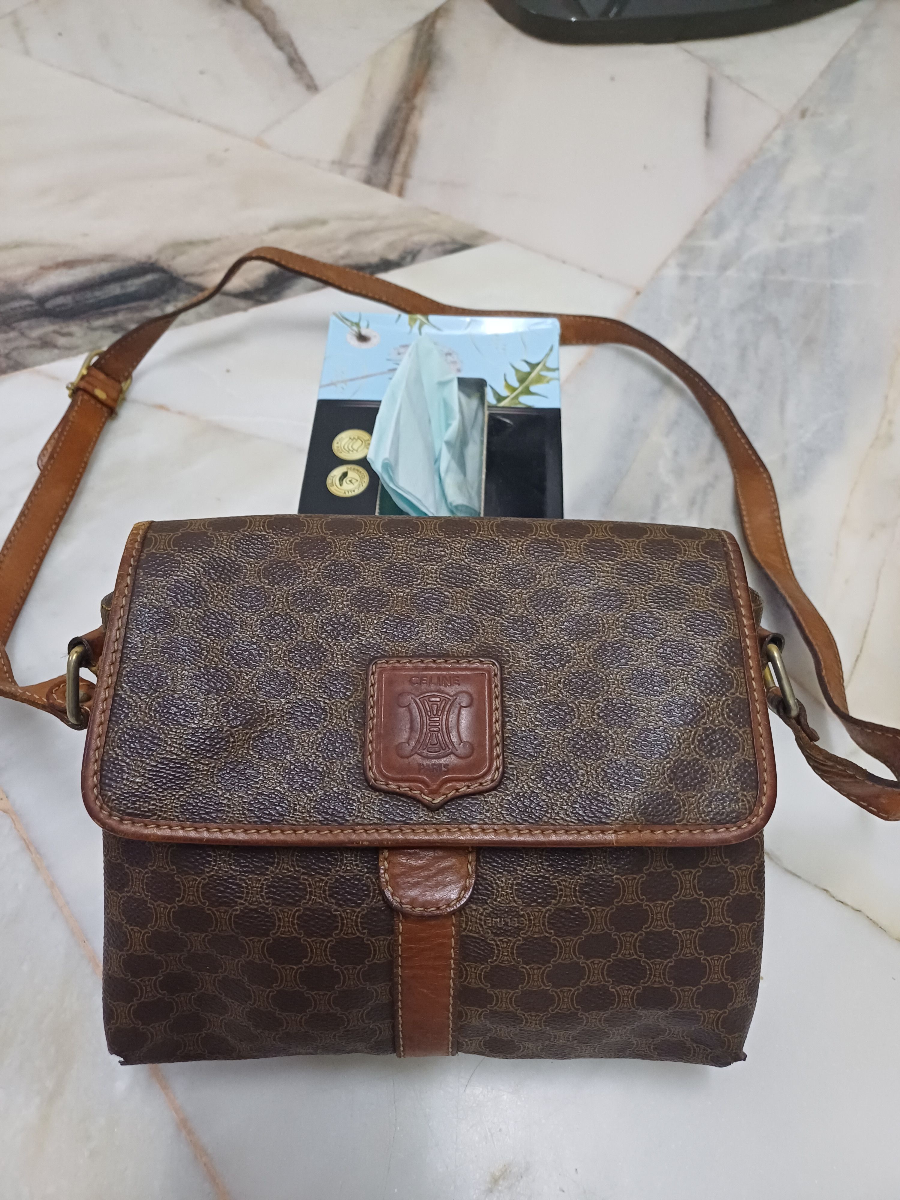 vintage celine shoulder bag monogram
