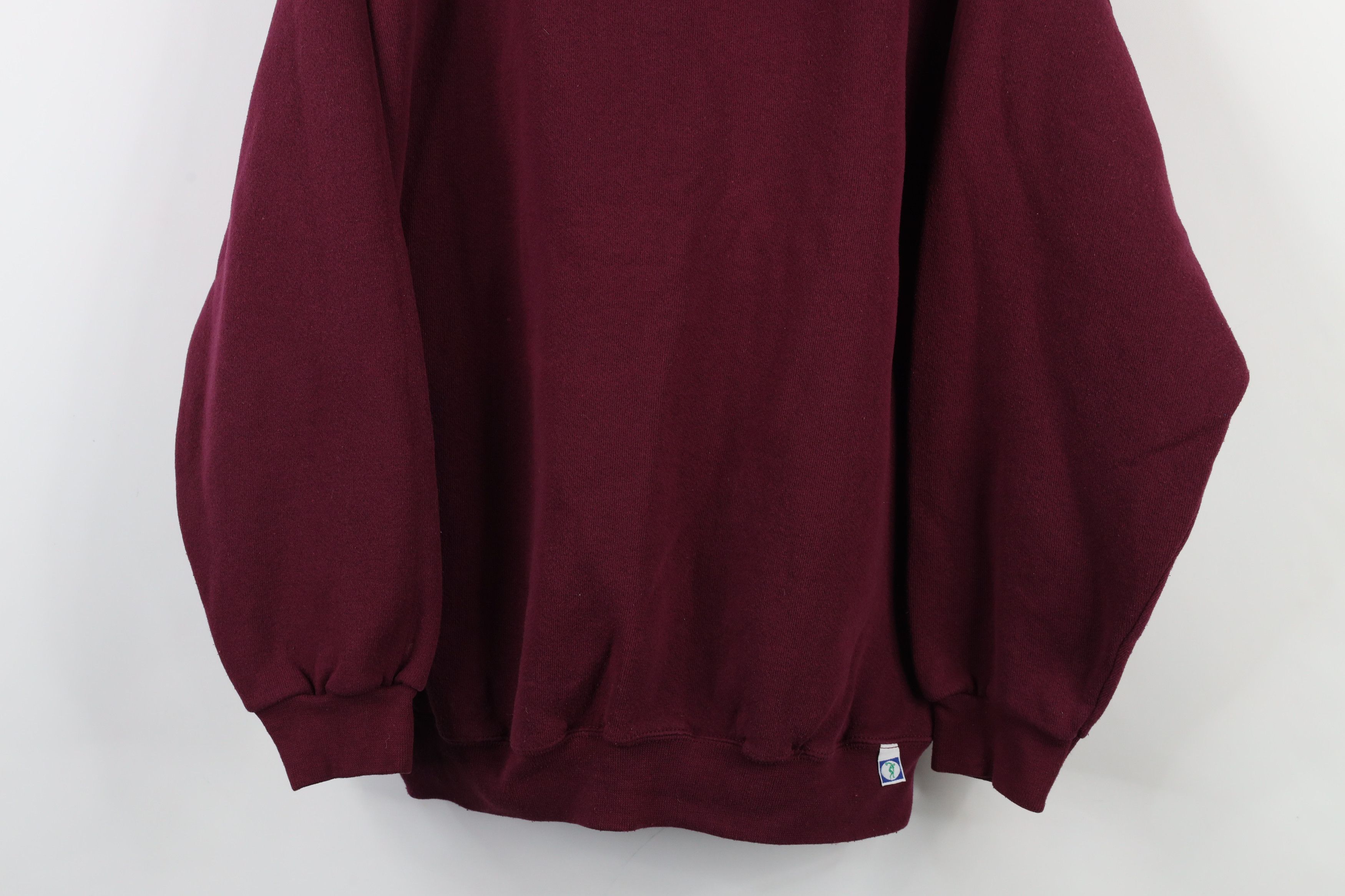 Vintage Vintage 90s Streetwear Blank Crewneck Sweatshirt Burgundy Size US L / EU 52-54 / 3 - 3 Thumbnail