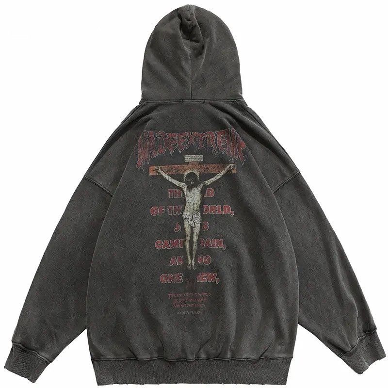 'Jesus' Gray Hoodie Hooded Sweatshirt