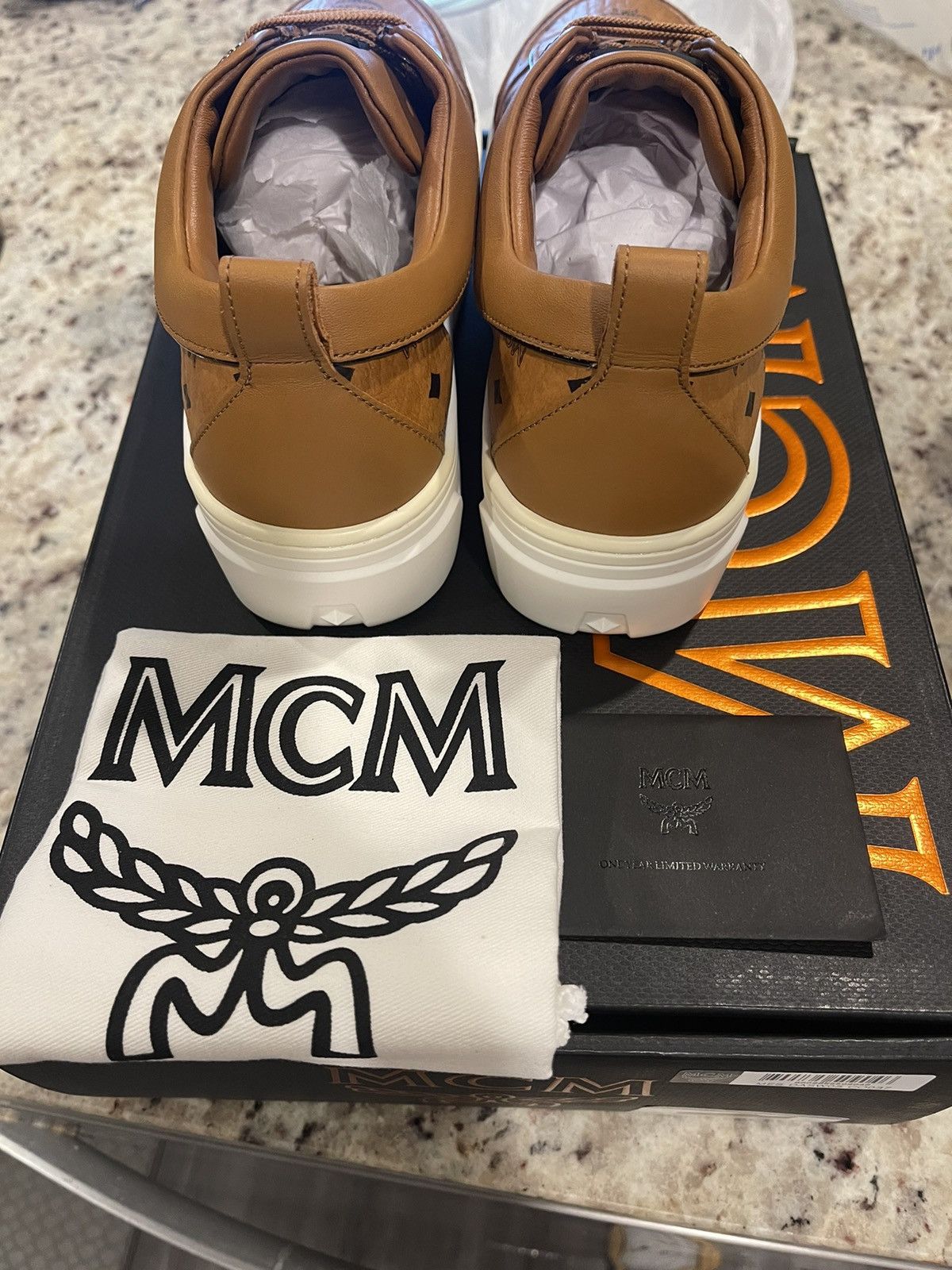 MCM MCM Skyward Platform Sneakers (Cognac) Size US 7 / IT 37 - 5 Thumbnail