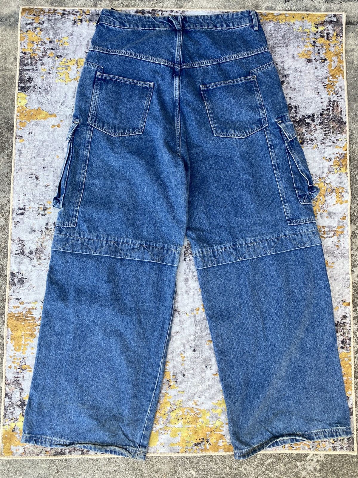 If Six Was Nine 🔥 Super Sick🔥 ZARA Baggy Denim Cargo Trousers Utility Pocket Size US 35 - 8 Thumbnail