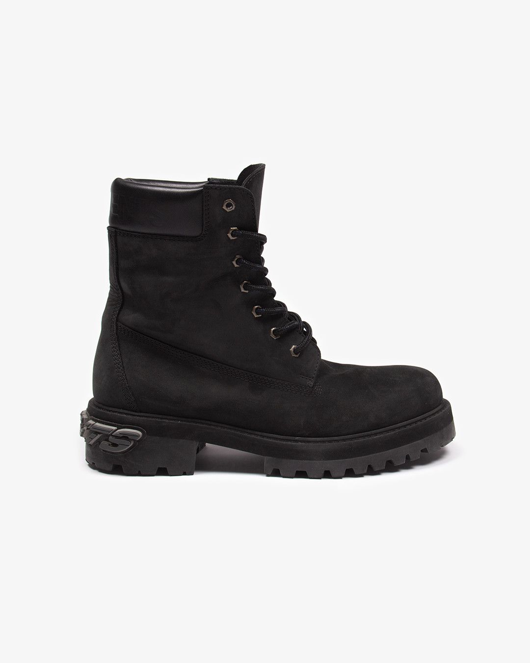 Pre-owned Vetements 3m Logo Workk Boot In Black