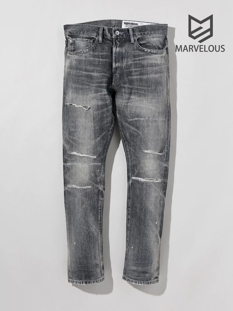 Neighborhood NEIGHBORHOOD Distressed Denim Jeans - dmc Size US 27 - 1 Thumbnail