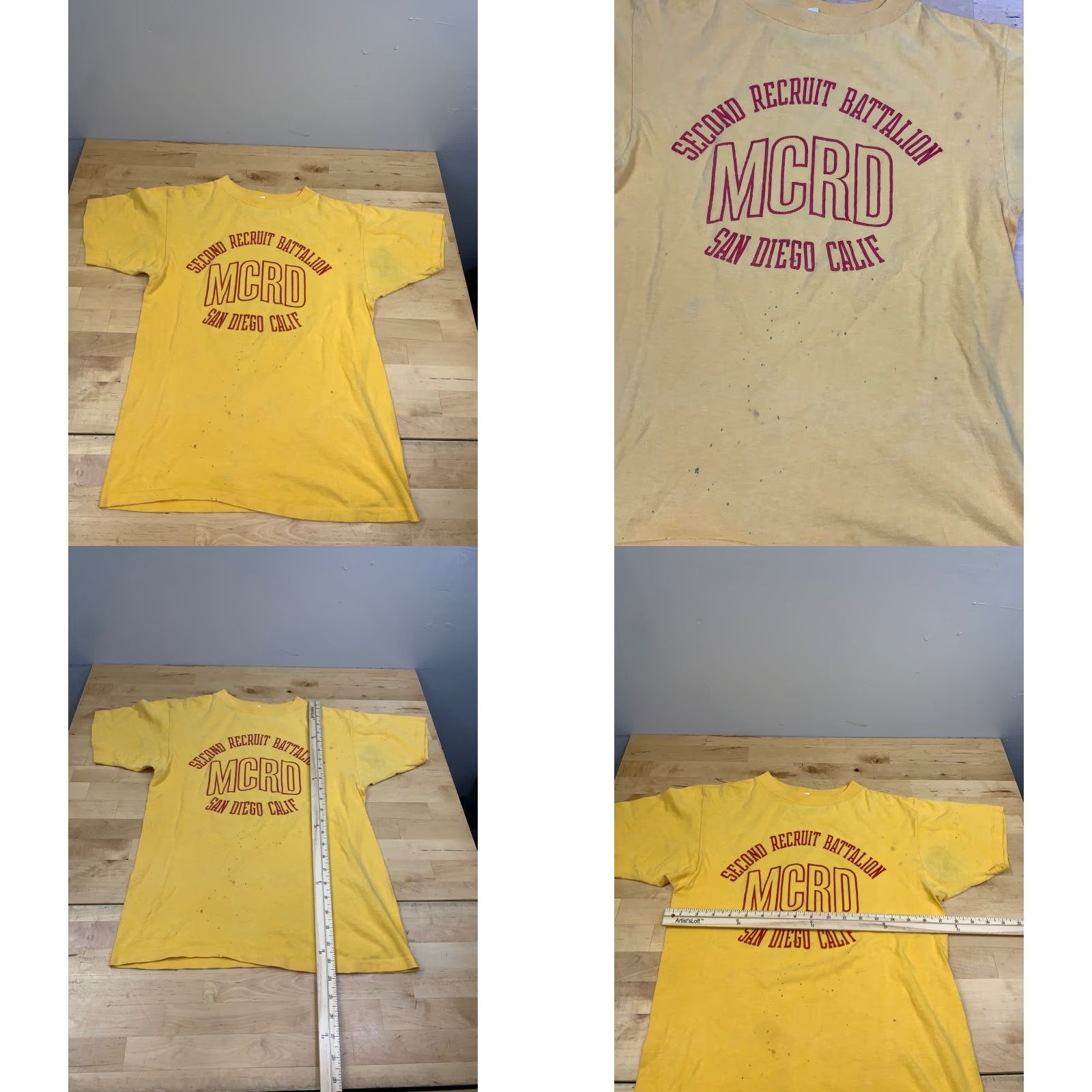 Vintage VINTAGE Marines Second Recruit Battalion MCRD shirt M Yellow 80s San Diego Mens Size US M / EU 48-50 / 2 - 8 Thumbnail