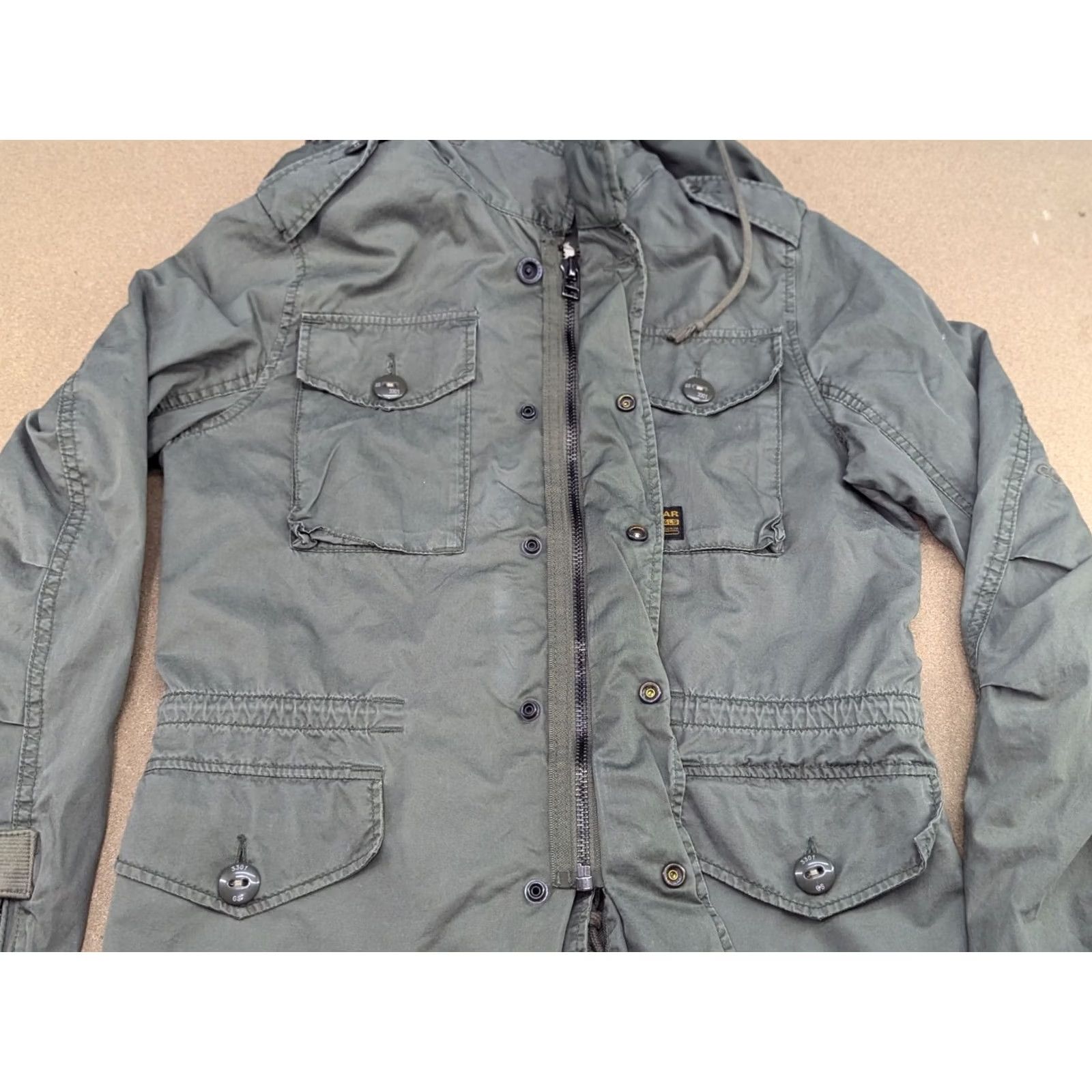 G-Star G-STAR Trooper Jacket Mens Size S Full Zip Green Hooded Small Jacket Size US S / EU 44-46 / 1 - 6 Thumbnail