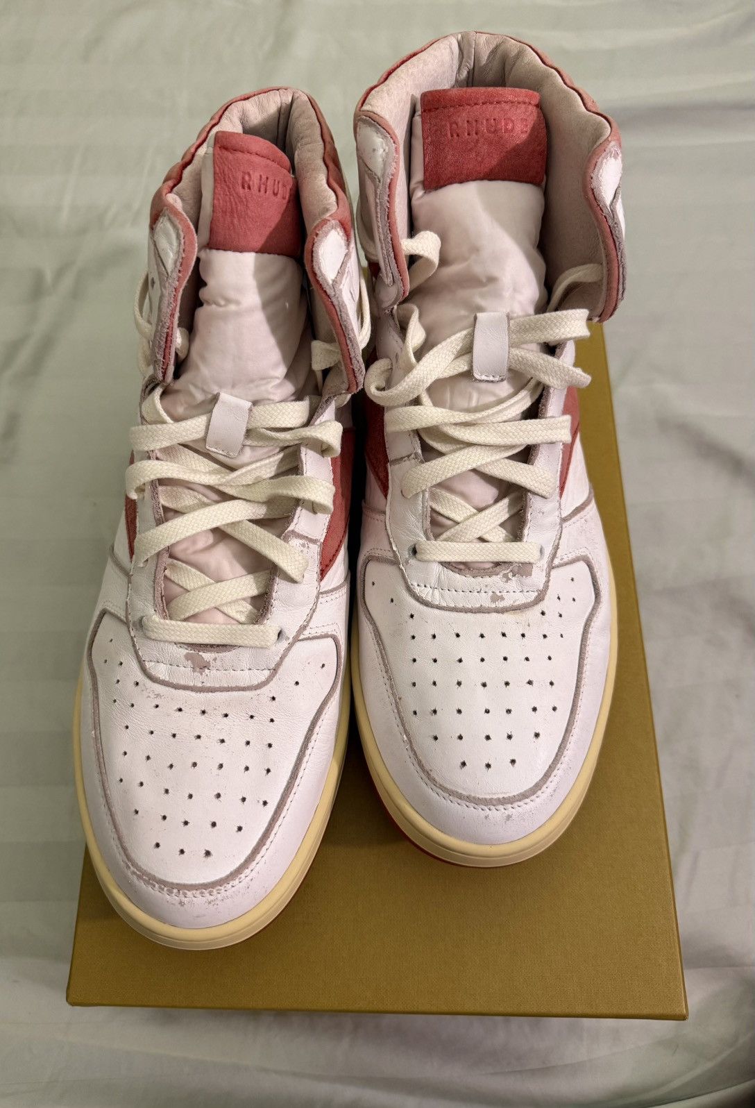 Rhude Rhude Rhecess-Hi Sneakers White/Red 11 Size US 11 / EU 44 - 2 Thumbnail