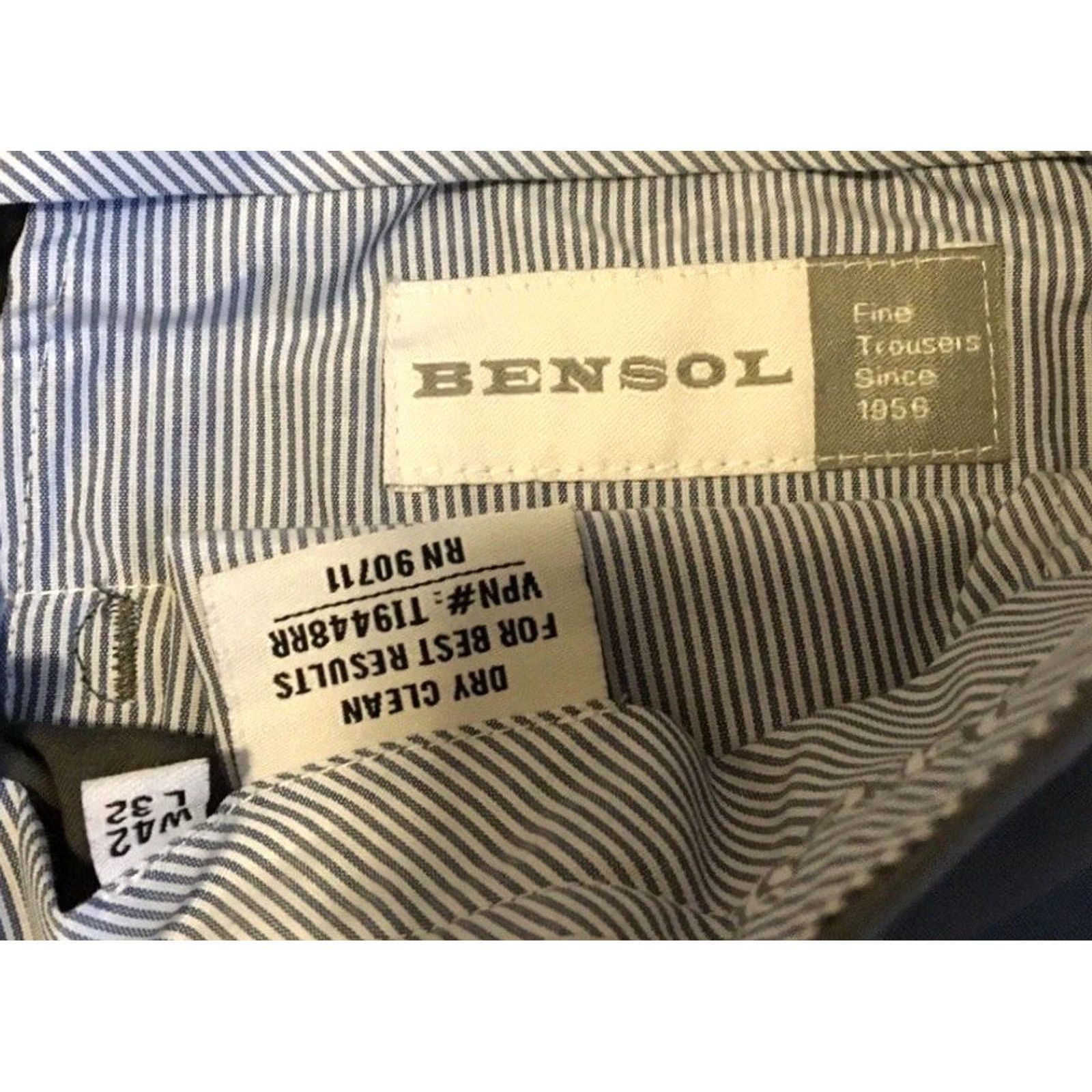Nordstrom Bensol Mens Dress Pants 42/32 Flat Front Charcoal Straight Leg Pants Mens Clothing Size US 42 / EU 58 - 6 Thumbnail