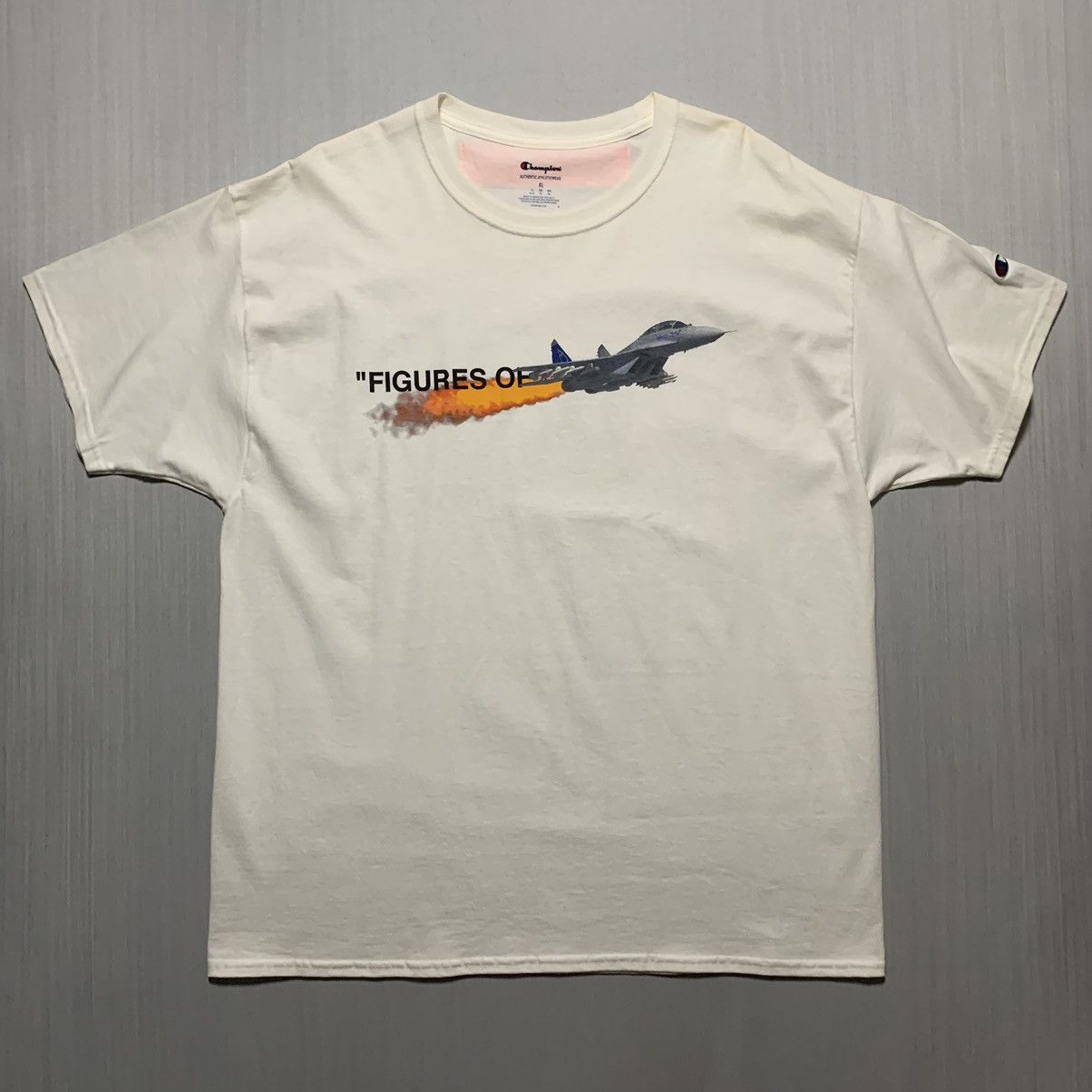 image of Champion x Off White Virgil Abloh Figures Of Speech Tee in White, Men's (Size XL)