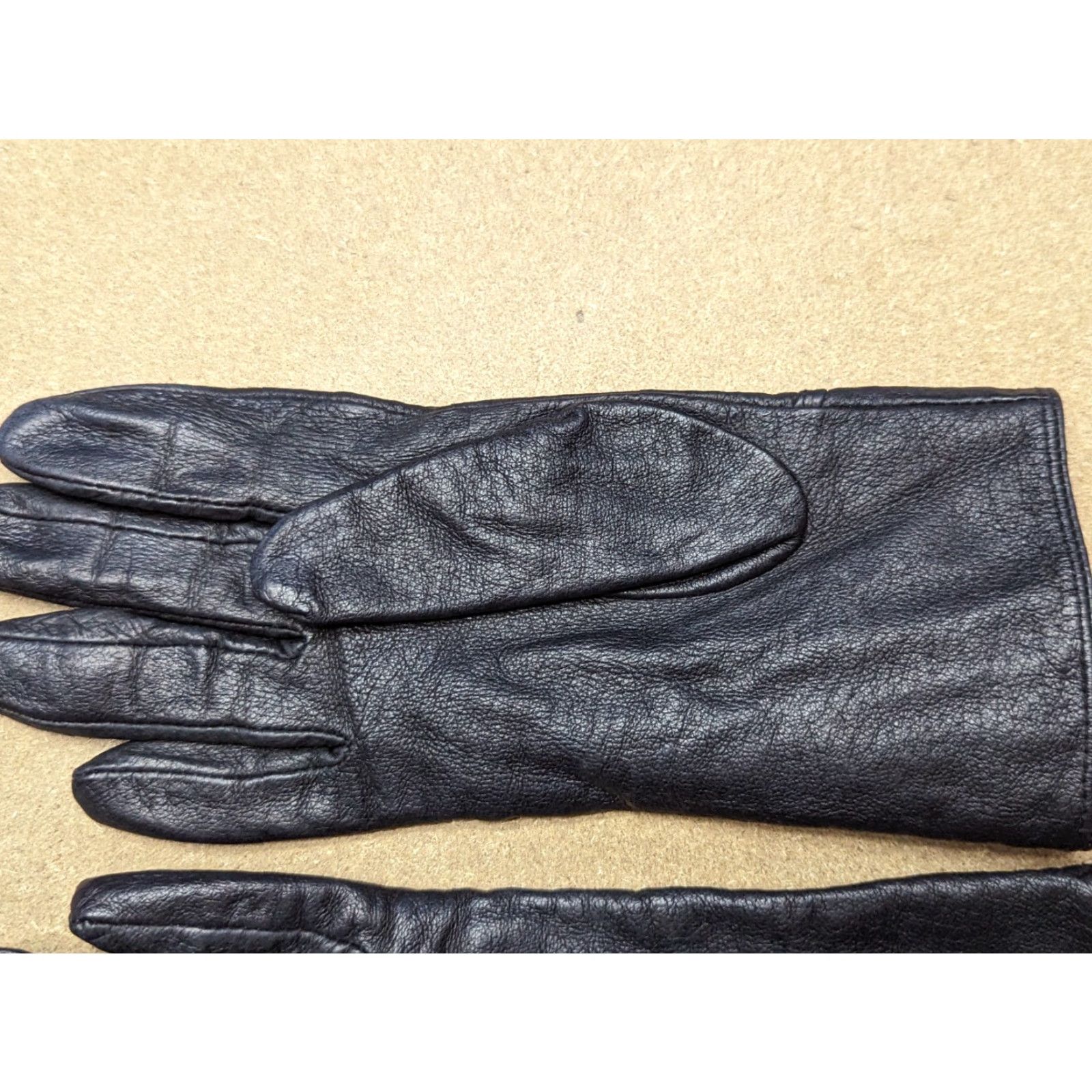 Vintage Genuine Leather Womens Gloves Size 7 Black Winter Warm Thermal Ladies Glove Womens Menus? Size ONE SIZE - 6 Thumbnail