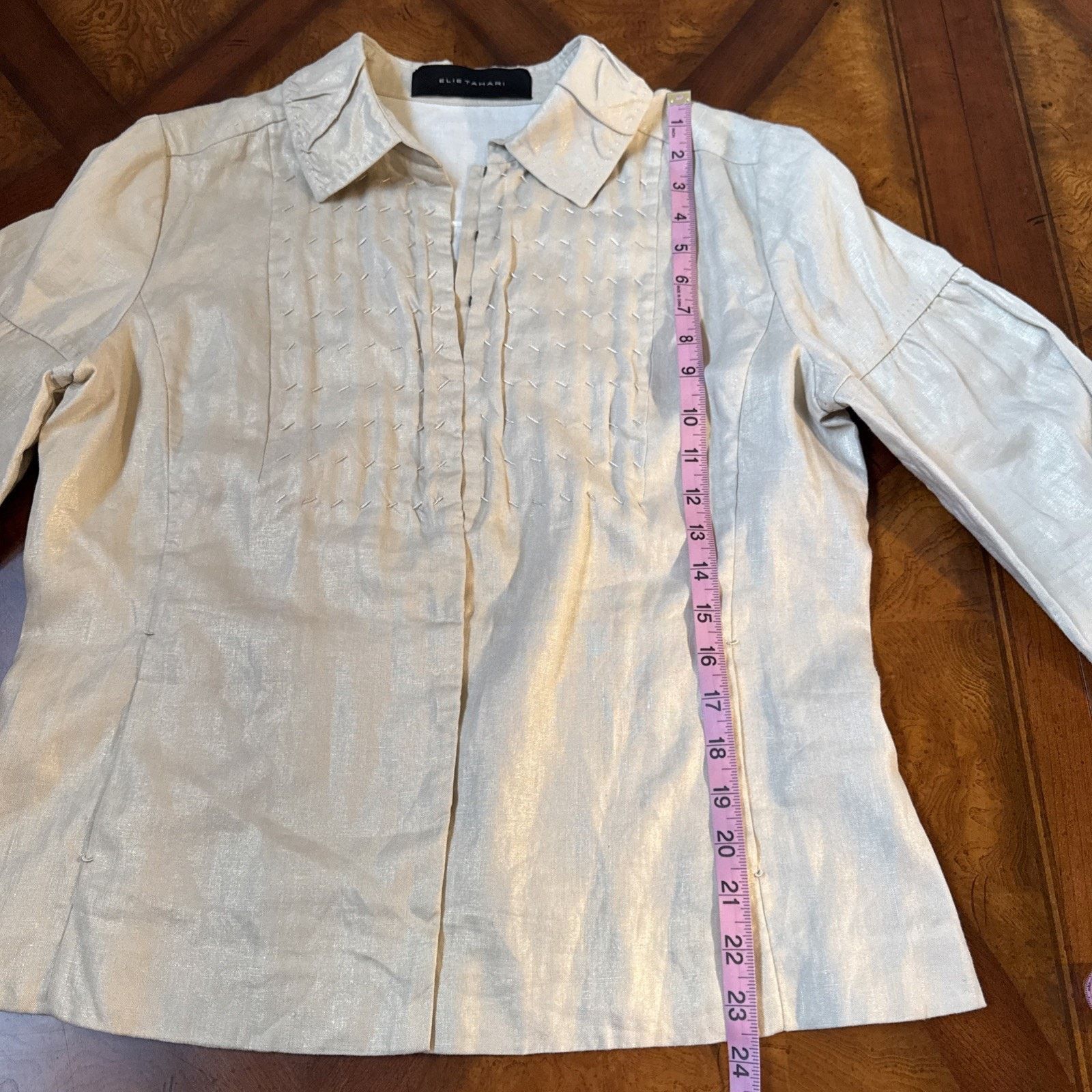 Elie Tahari elie tahari 100 linen hook and eye jacket Size XL / US 12-14 / IT 48-50 - 16 Thumbnail