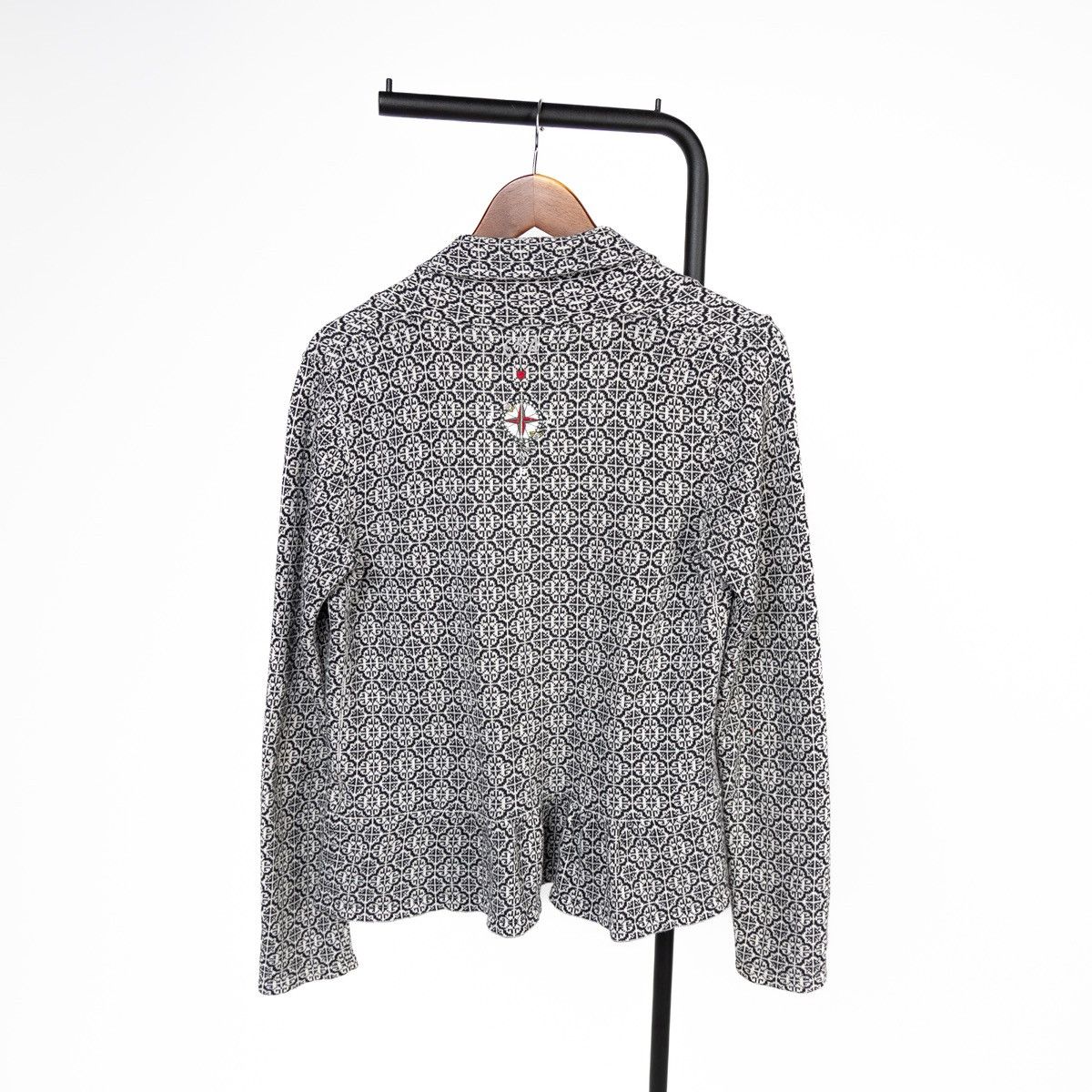 Odd Molly Odd Molly Womens Cardigan Knit Pattern Tie Front Ruffle Hem Size M / US 6-8 / IT 42-44 - 2 Thumbnail