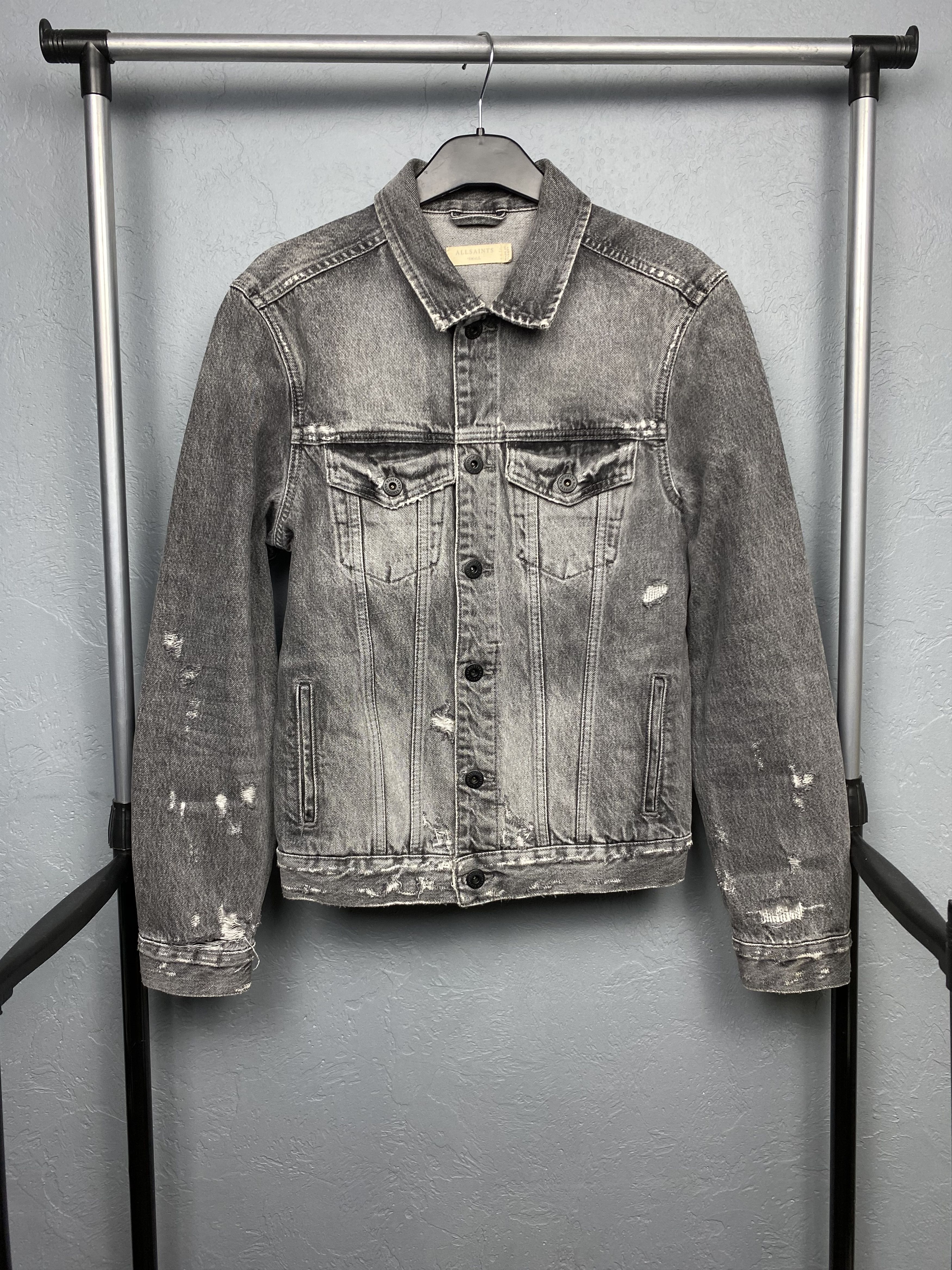 Allsaints Allsaints Vintage Mens Bilton Distressed Denim Jacket Size US S / EU 44-46 / 1 - 1 Thumbnail