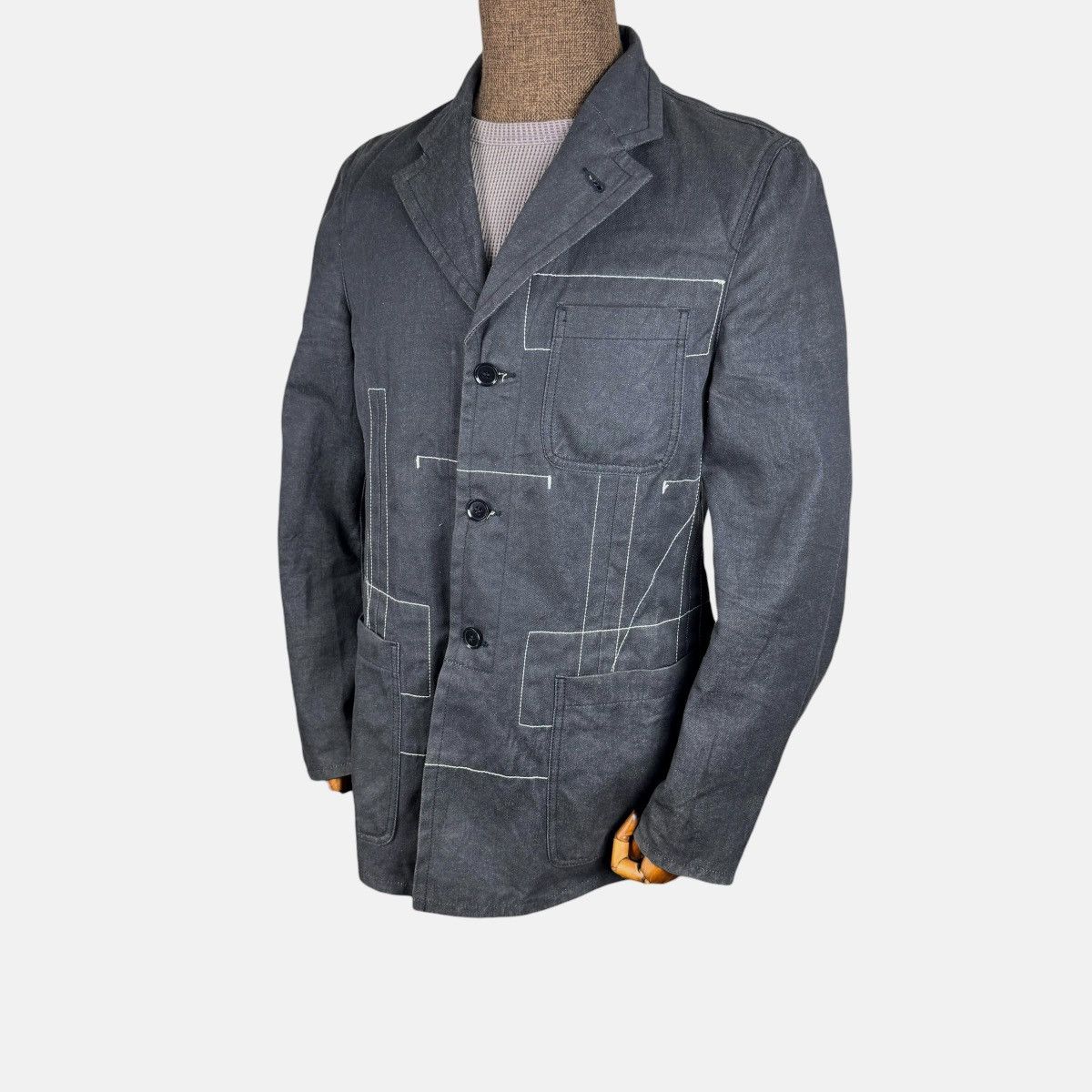 Comme des Garcons Homme Plus 🔥CDG HOMME PLUS SS2003 DENIM PATCHWORK JACKET Size US S / EU 44-46 / 1 - 1 Thumbnail