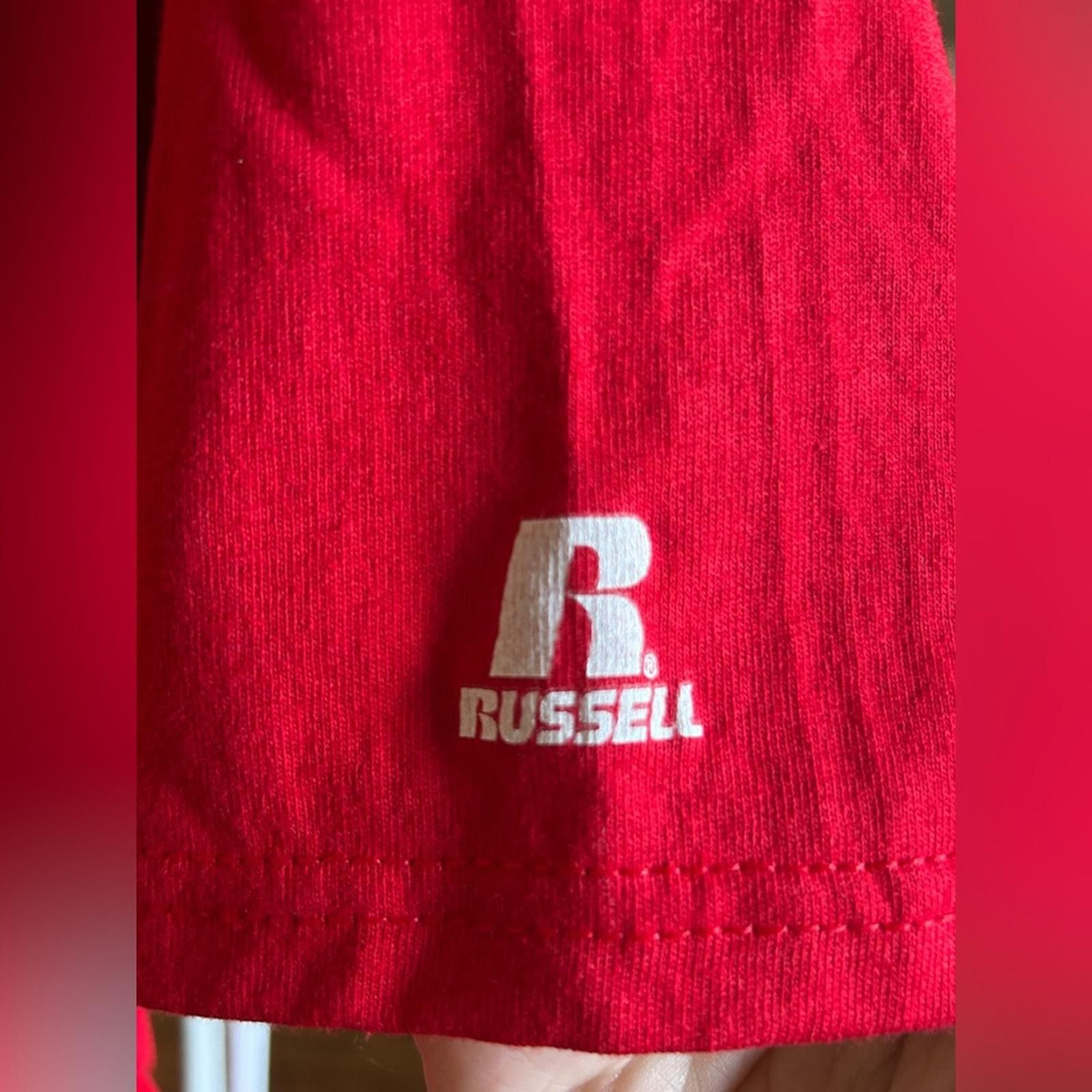 Russell Athletic Russell Athletic Red Graphic Tee with Metallic Sticker Size US M / EU 48-50 / 2 - 3 Thumbnail