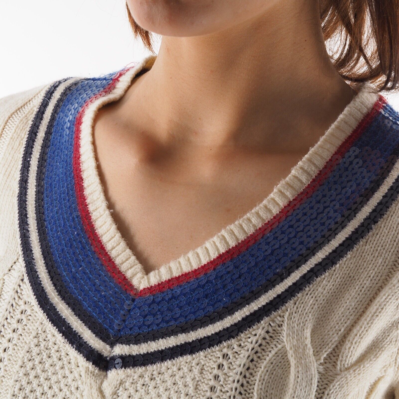 Tommy Hilfiger Tommy Hilfiger Cotton Sequin Neck Knit Long Sweater Dress Size S / US 4 / IT 40 - 4 Thumbnail