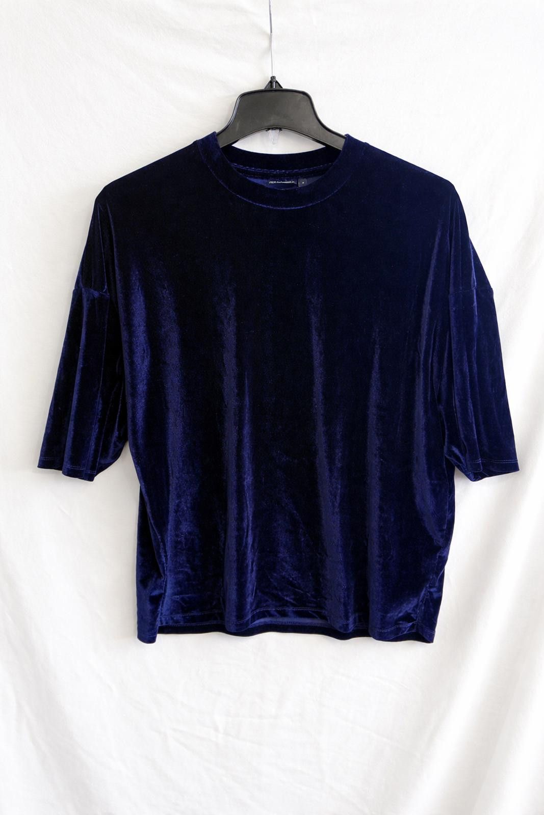Other ASOS DESIGN Velvet Oversized T-Shirt in Navy Blue, Size L Size L / US 10 / IT 46 - 2 Thumbnail