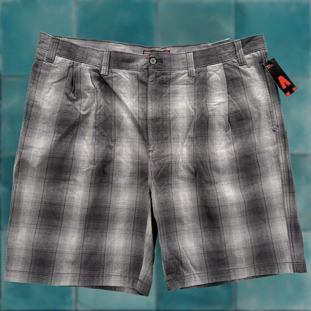 Perry Ellis Perry Ellis America Shorts Mens 46 Gray Plaid Chino Pleated 9" Relaxed Casual Shirt? Size US 30 / EU 46 - 1 Thumbnail