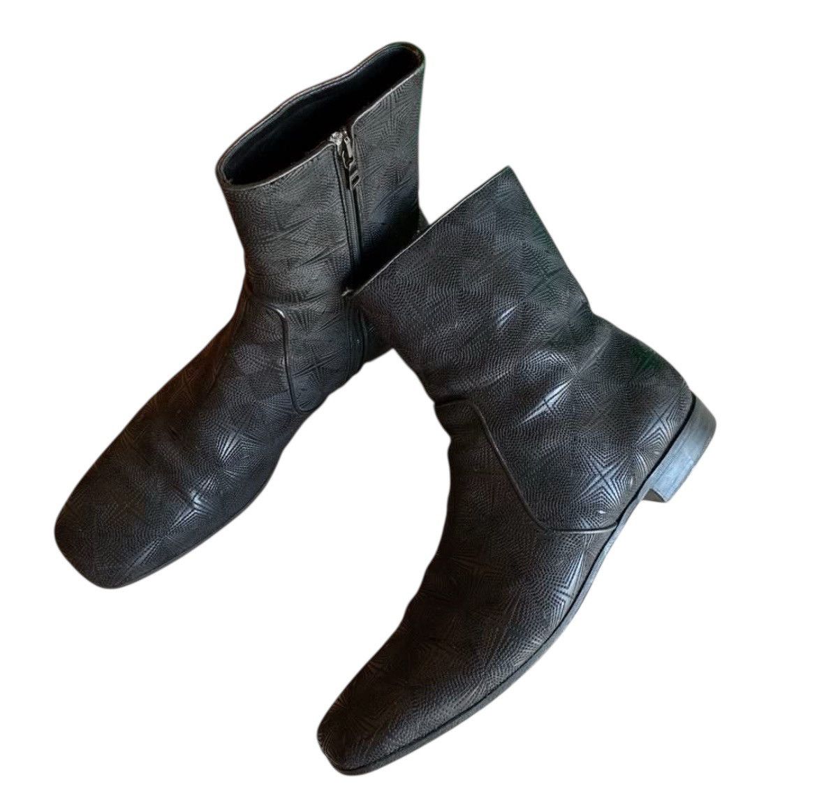 Prada Vintage Prada Textured Leather Angkle Boot Black Size US 9 / EU 42 - 1 Thumbnail