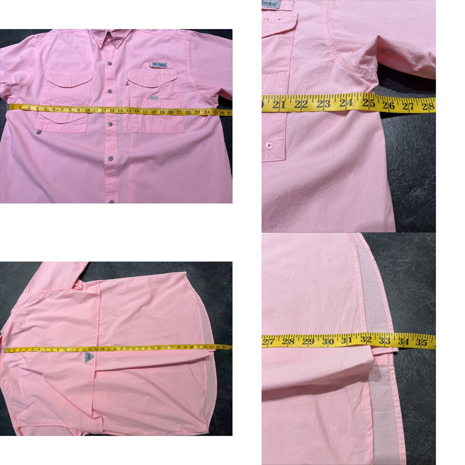 Pinko Columbia PFG Outdoor Fishing Shirt Mens L Pink Short Sleeve Button-Up Omni-Shade Lightweight Size US L / EU 52-54 / 3 - 8 Thumbnail