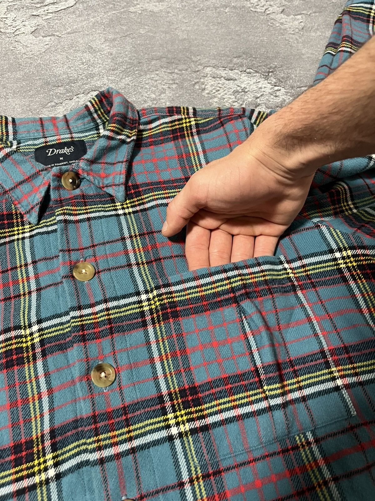 Drake's Drake’s Checked Button Up Shirt With Pocket Size US M / EU 48-50 / 2 - 3 Thumbnail