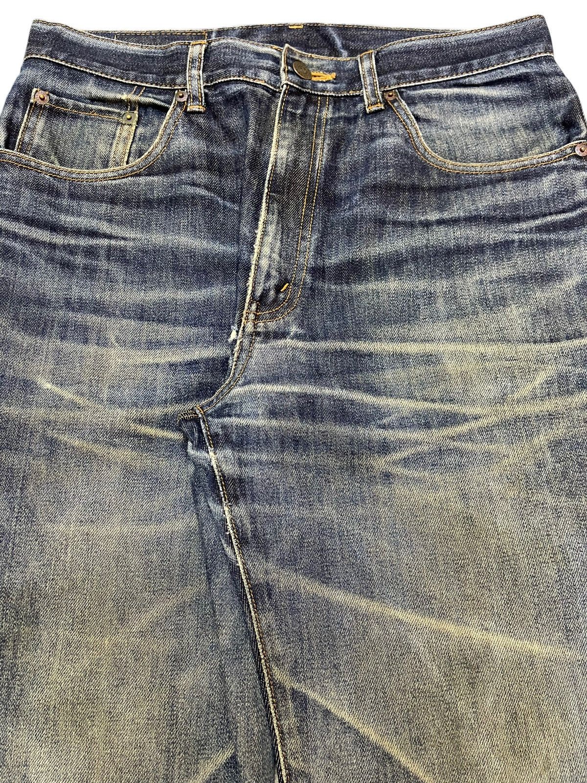 14th Addiction Vintage Japanese Brand Blue Faded Wash Style Baggy Jeans Size US 31 - 4 Thumbnail