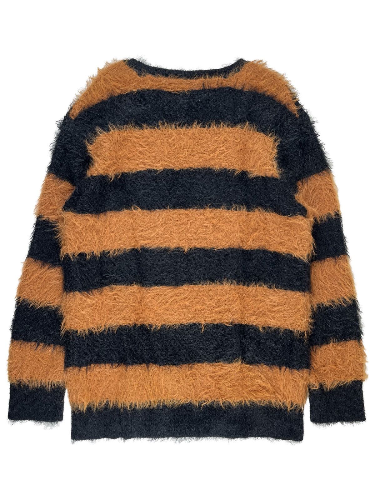 Number (N)ine Number (N)ine Mohair Furry Striped Sweater Orange Size US L / EU 52-54 / 3 - 2 Thumbnail
