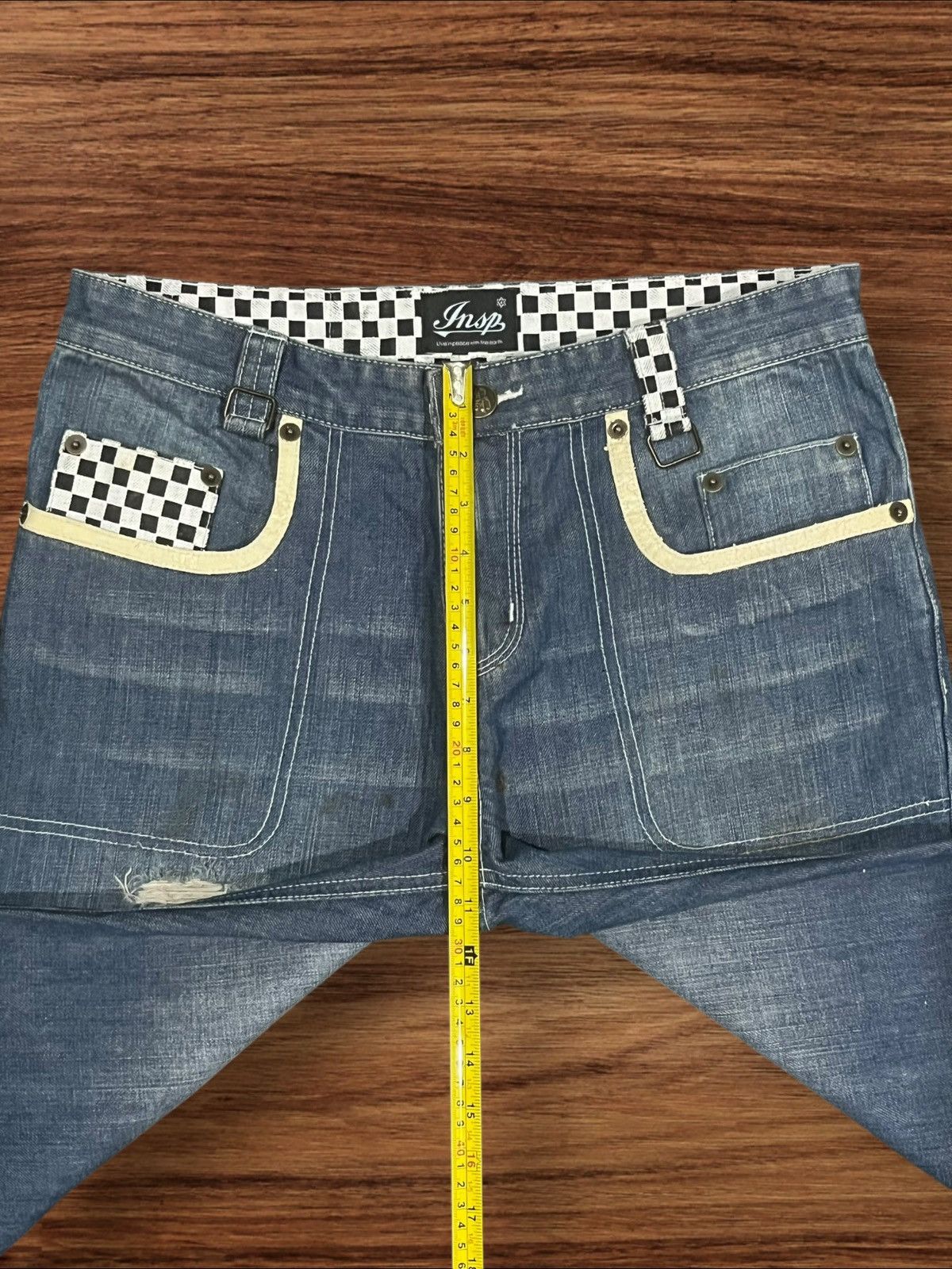 Japanese Brand ⚡️Sick⚡️Japanese Brand Jehova Checkered Distressed Curve Jeans Size US 32 / EU 48 - 15 Thumbnail