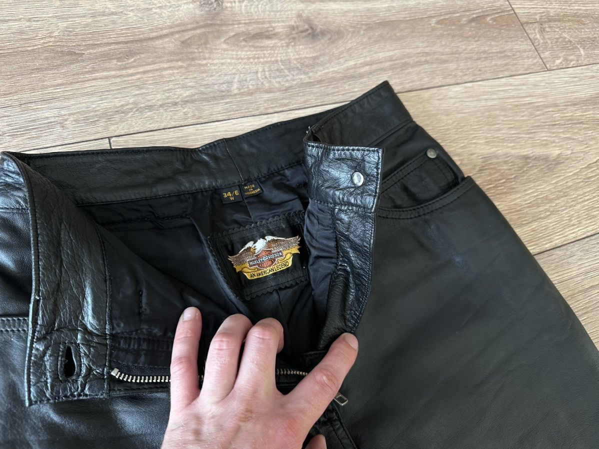 Harley Davidson Harley Davidson Vintage Leather Pants Size 28" / US 6 / IT 42 - 6 Thumbnail