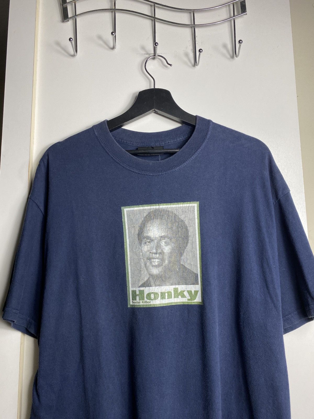 image of Movie x Vintage Serial Killer Oj Simpson ‘ Honky ‘ Tee in Navy, Men's (Size XL)