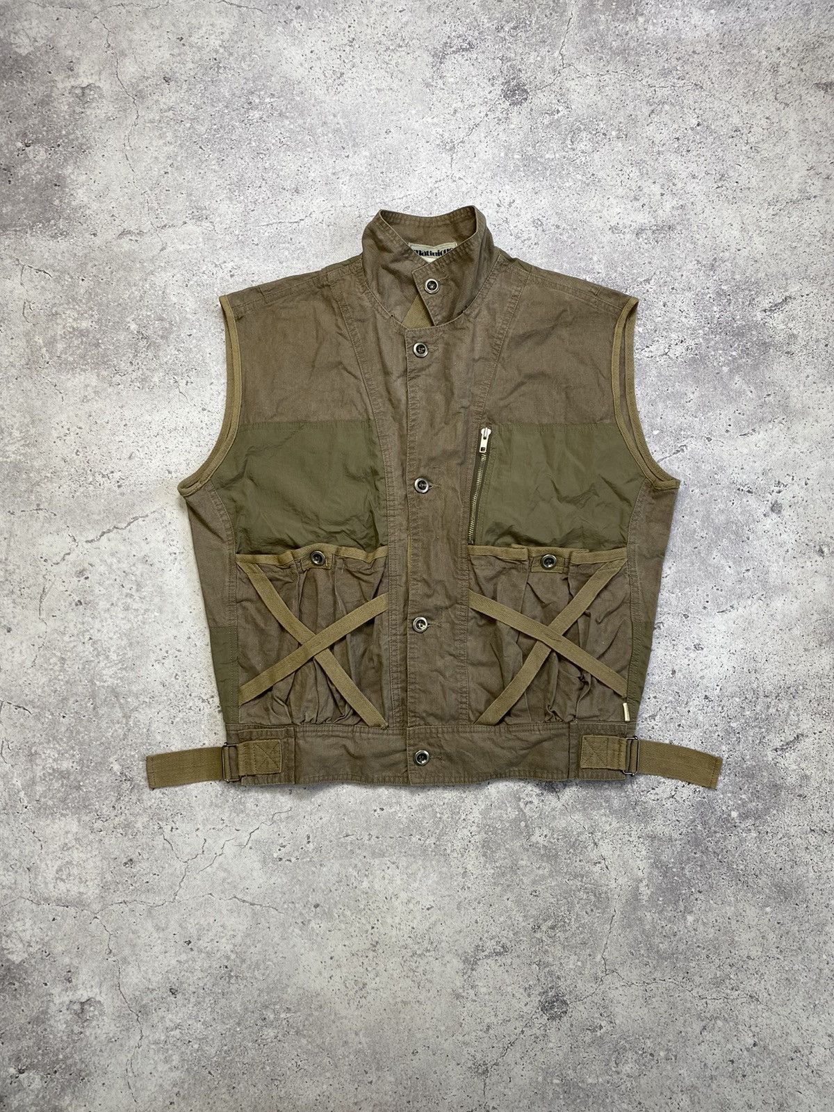 image of Vintage Japanese Style Matinique Military Avant Garde Vest in Green, Men's (Size Medium)