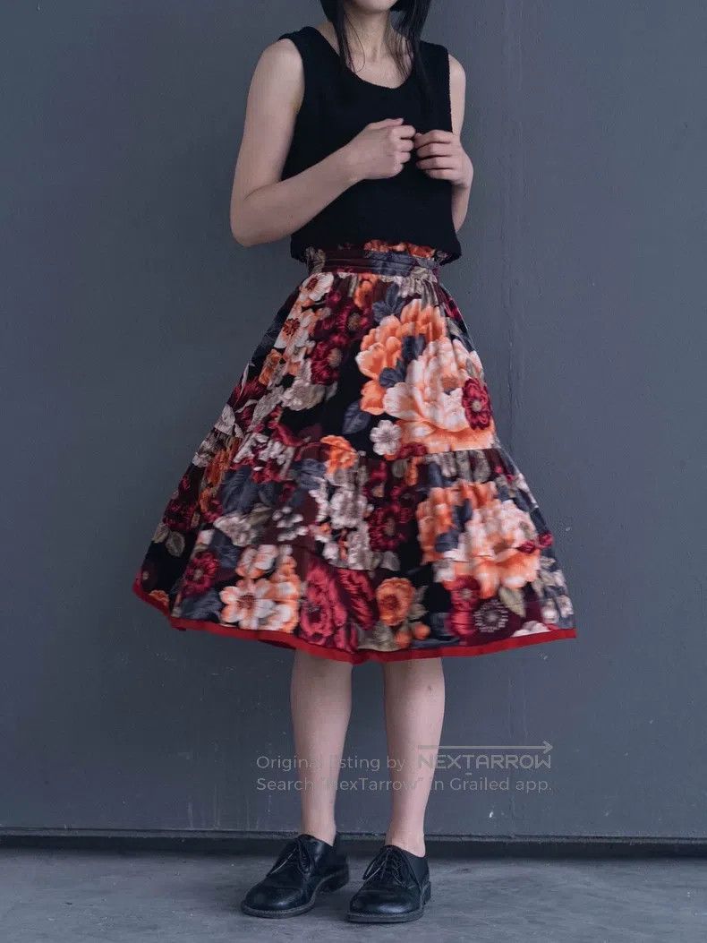 Kenzo Kenzo Runway velvet floral skirt Size 24" / US 00 / IT 34 - 4 Thumbnail