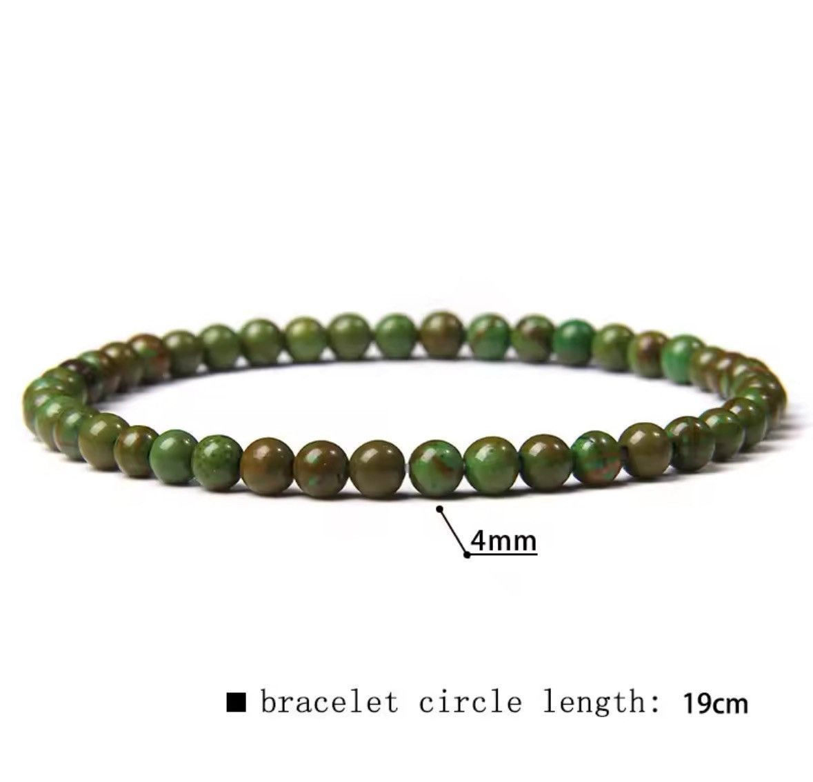 Jewelry Dark Green 4MM Reiki Natural Stone Beads Bracelet Size ONE SIZE - 3 Thumbnail