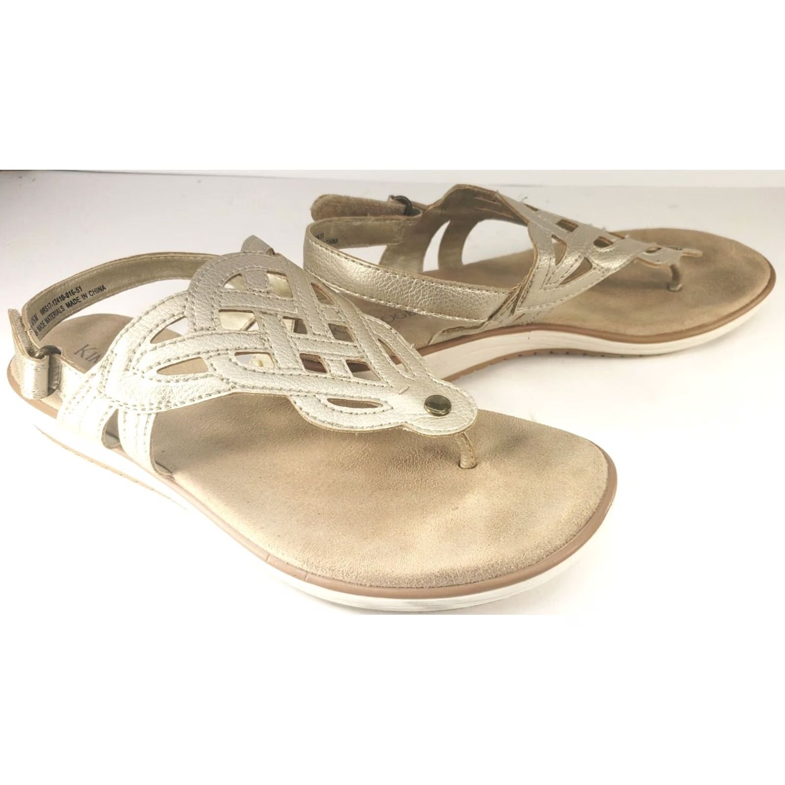 Vintage Kim Rogers Tessy Slingback Flat Sandals Women's 8.5M Light Gold Size US 9 / IT 39 - 2 Thumbnail