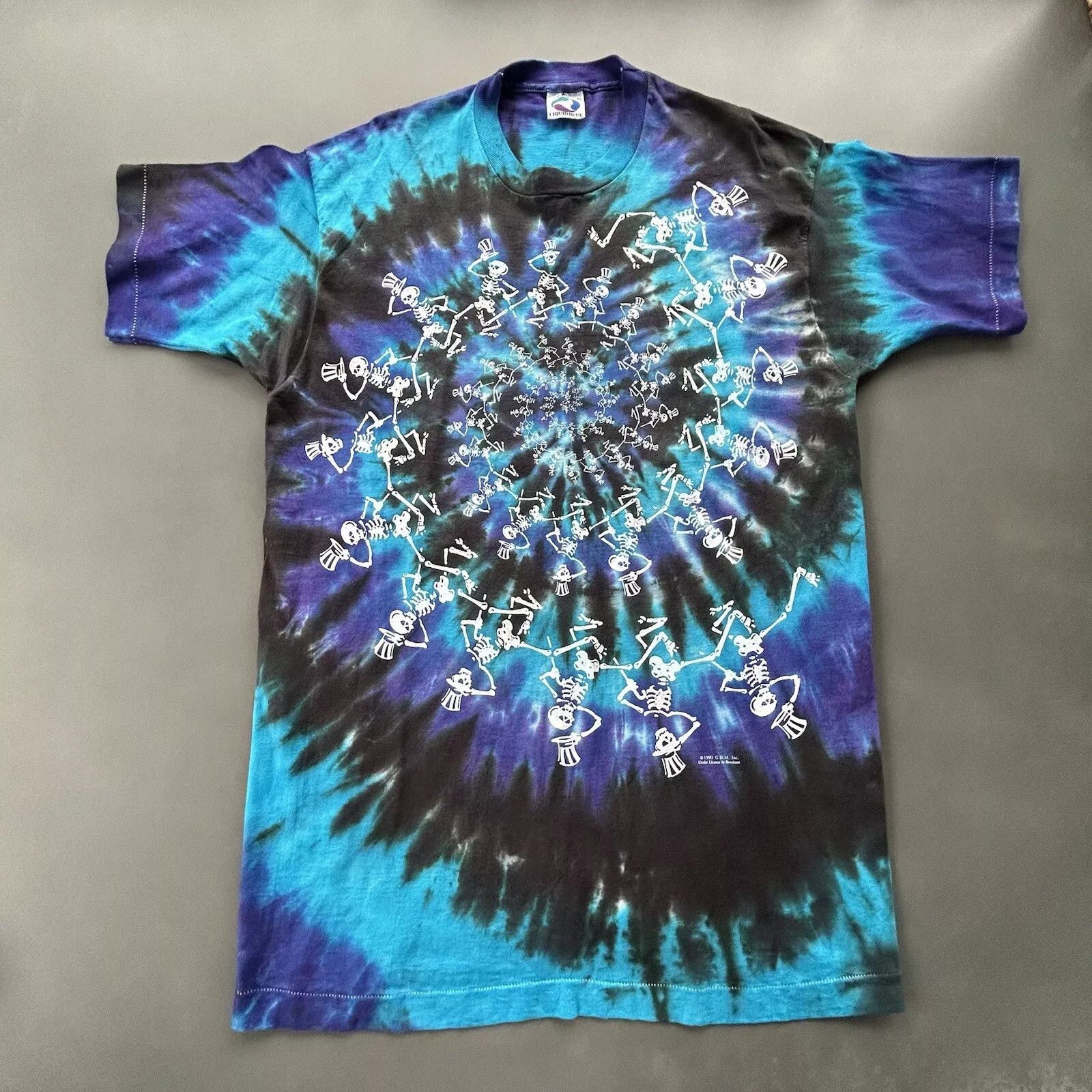 Liquid Blue Vintage 1990 Grateful Dead Spiral Skeletons GDM Size US XL / EU 56 / 4 - 1 Thumbnail