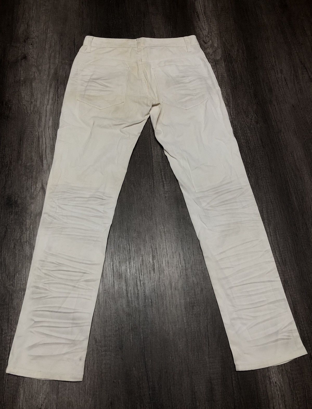 In The Attic × Japanese Brand In The Attic Homme White Slim Fit Distressed Jeans Size US 29 - 9 Thumbnail