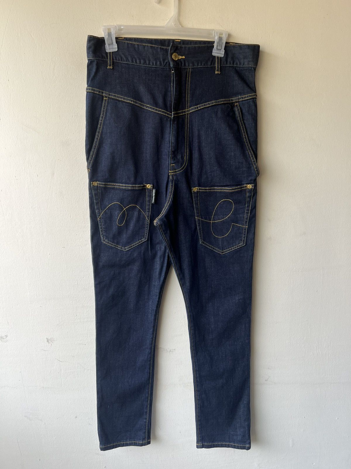 Issey Miyake Mercibeaucoup Stretchable Denim Drop Crotch Jeans Size US 31 - 2 Thumbnail